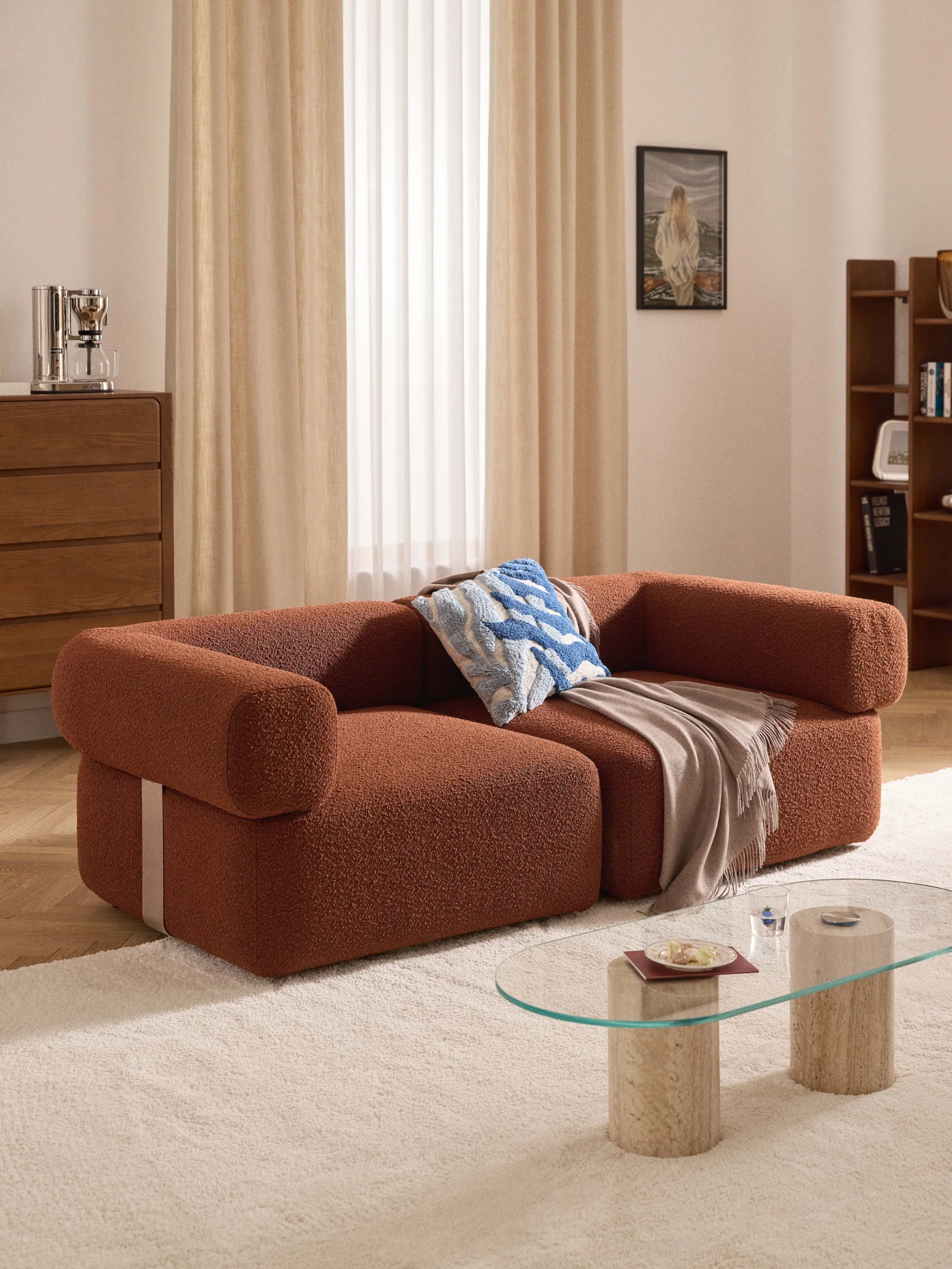 Sofia Modüler Kanepe 2-3 Kişilik - INNATURE  - Pişmiş Toprak