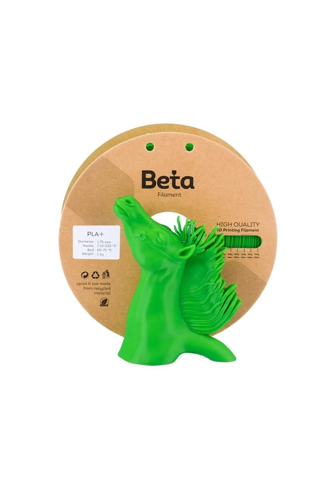 Beta PLA+ Floresan Yeşil – Fluorescent Green ürün görseli