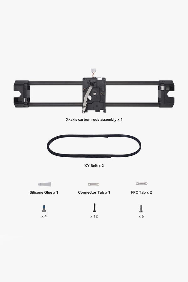 Bambu Lab X Axis Carbon Rods Assembly P1P-PFS-X1C-X1-X1E