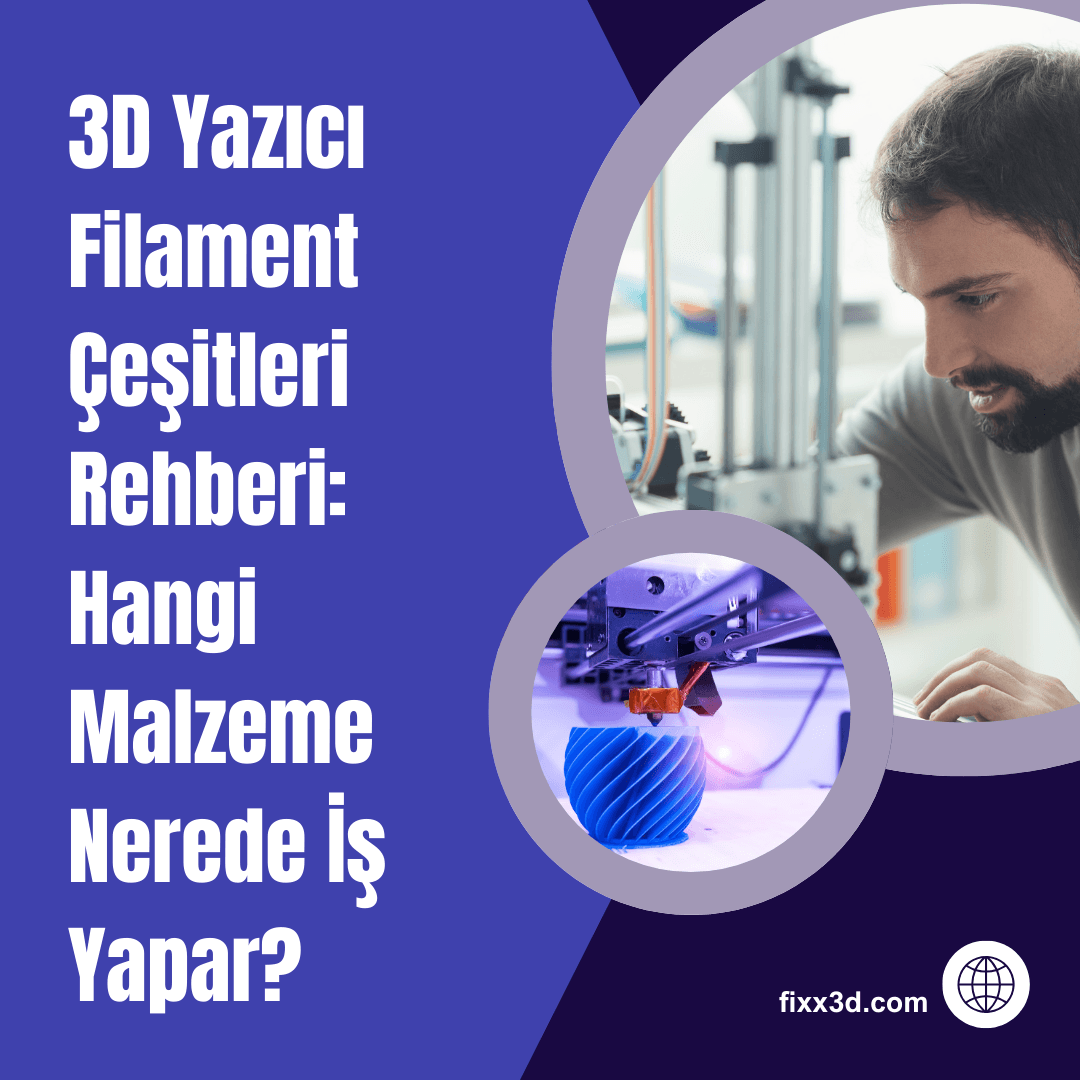 3D Yazıcı Filament Çeşitleri Rehberi: Hangi Malzeme Nerede İş Yapar?