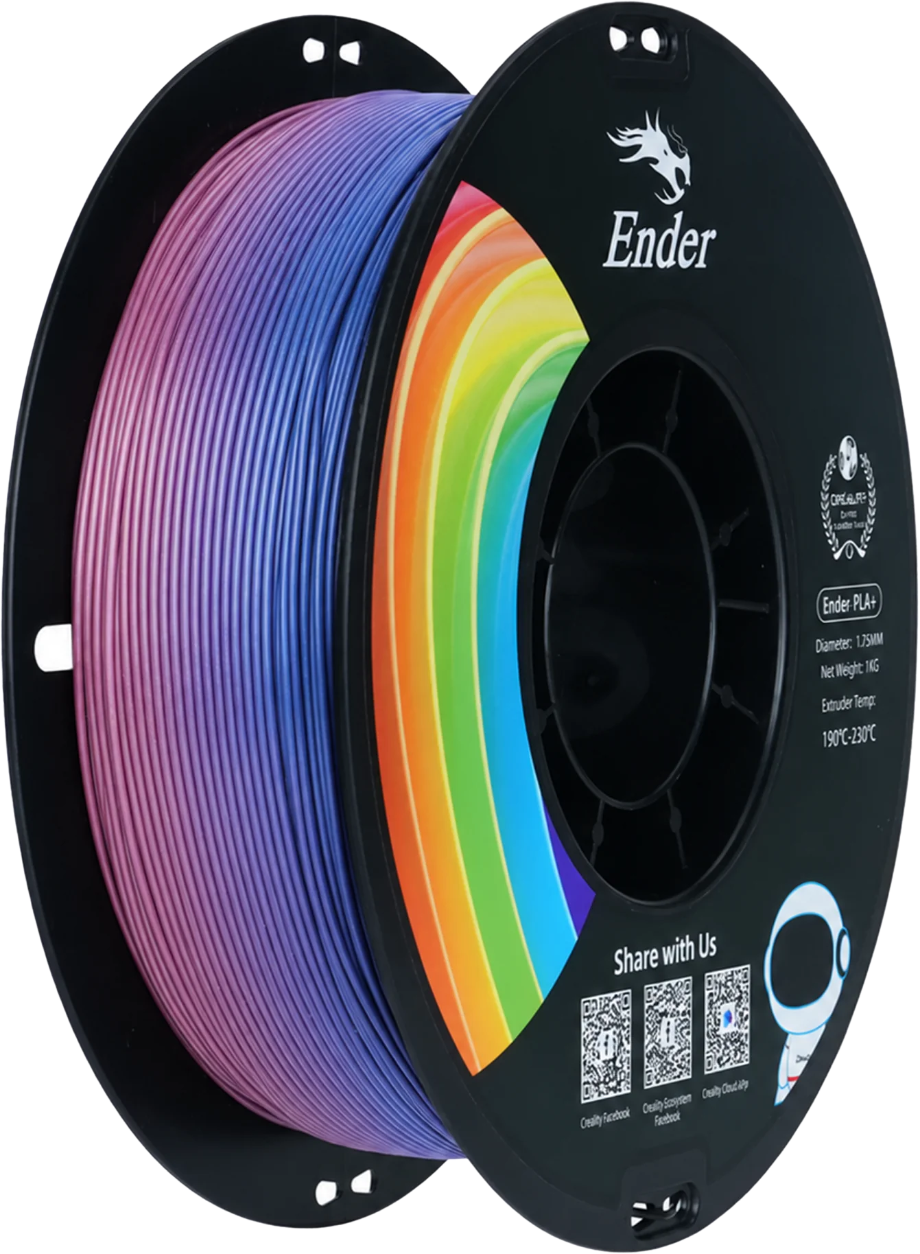 Creality Ender PLA+ 1.75 mm 1 kg Gökkuşağı filament makarası – FIXX3D