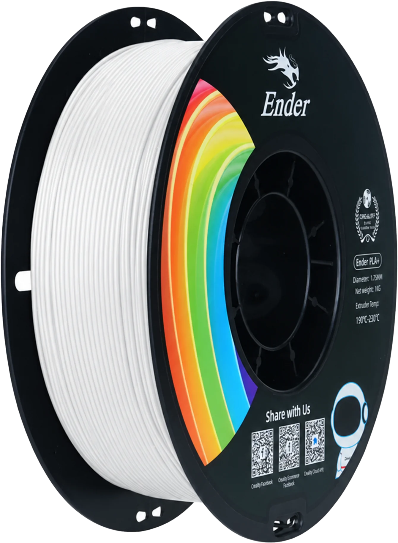 Creality Ender PLA+ 1.75 mm 1 kg Beyaz filament makarası – FIXX3D