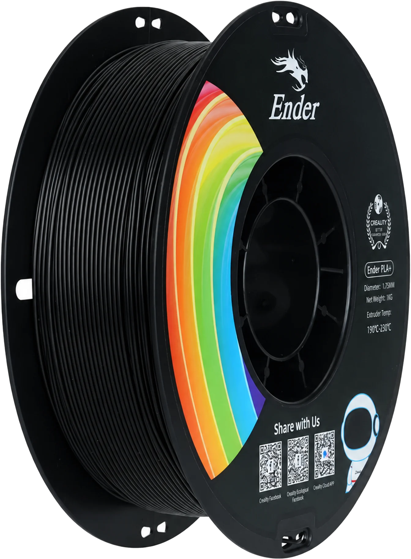 Creality Ender PLA+ 1.75 mm 1 kg Siyah filament makarası – FIXX3D