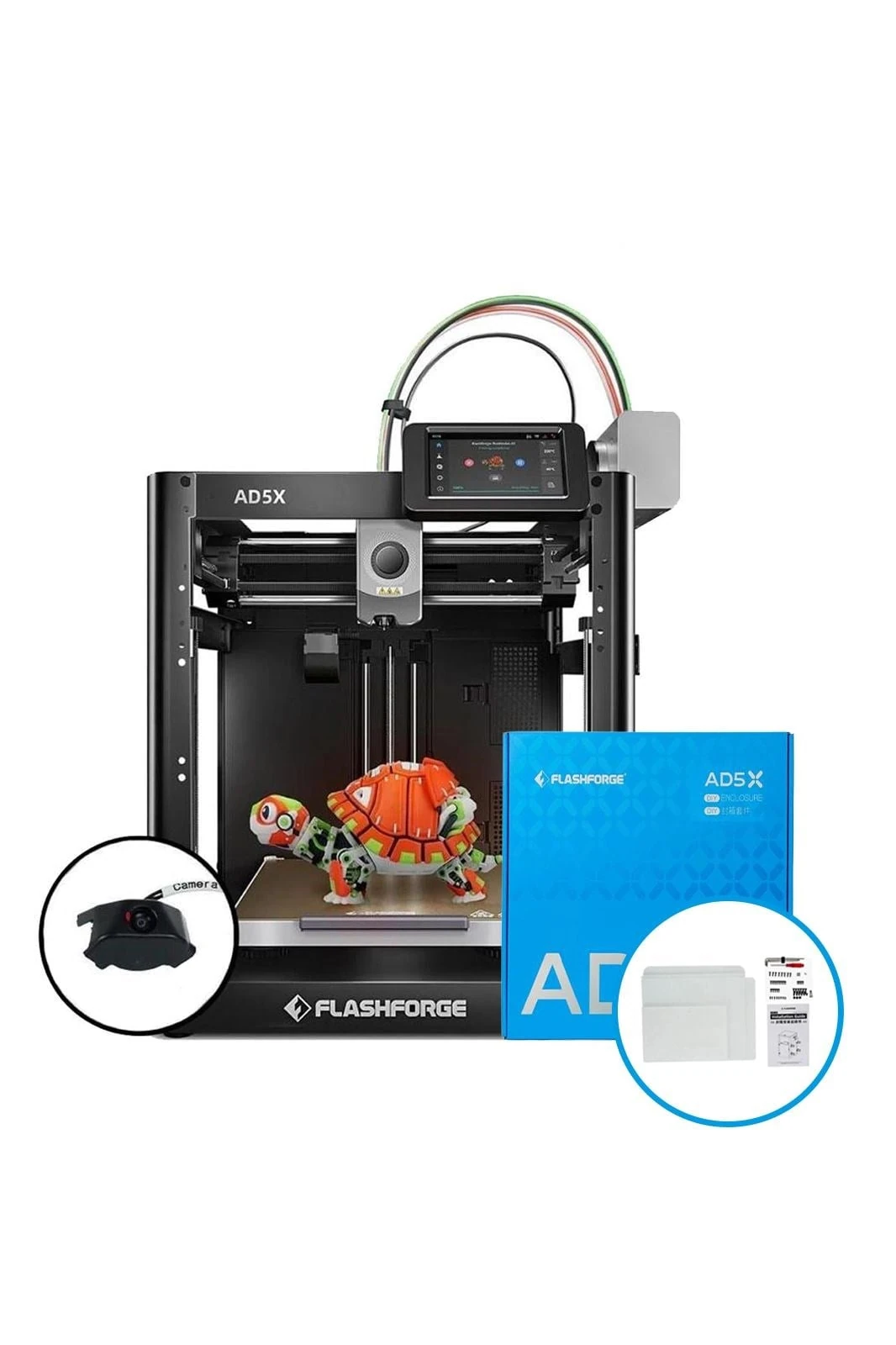 Flashforge Adventurer 5X Enclosed Kit ve kamera hediyeli bundle gerçek ürün görseli