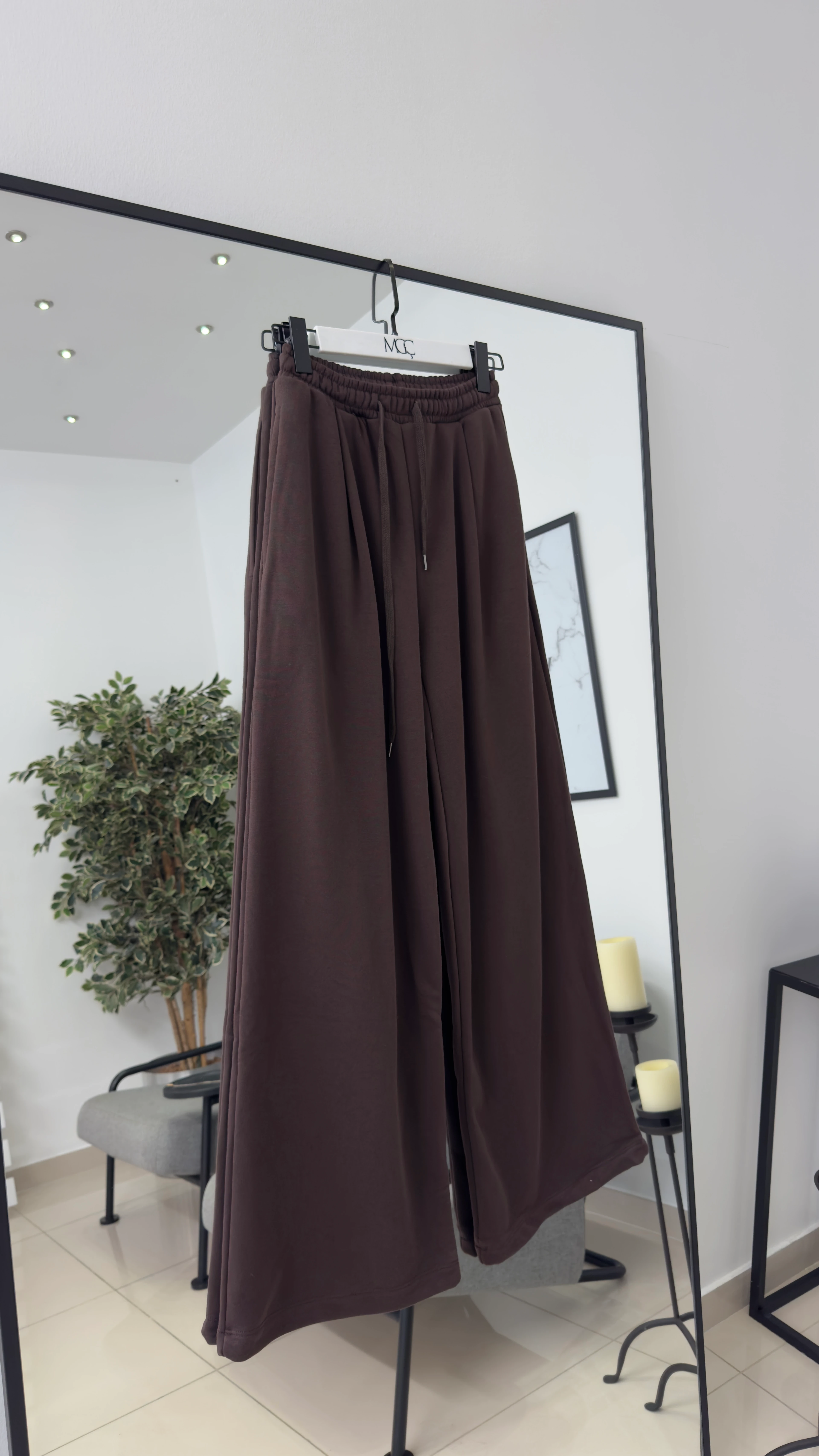 Palazzo 3 İplik  Eşofman Pantolon/ Kahve