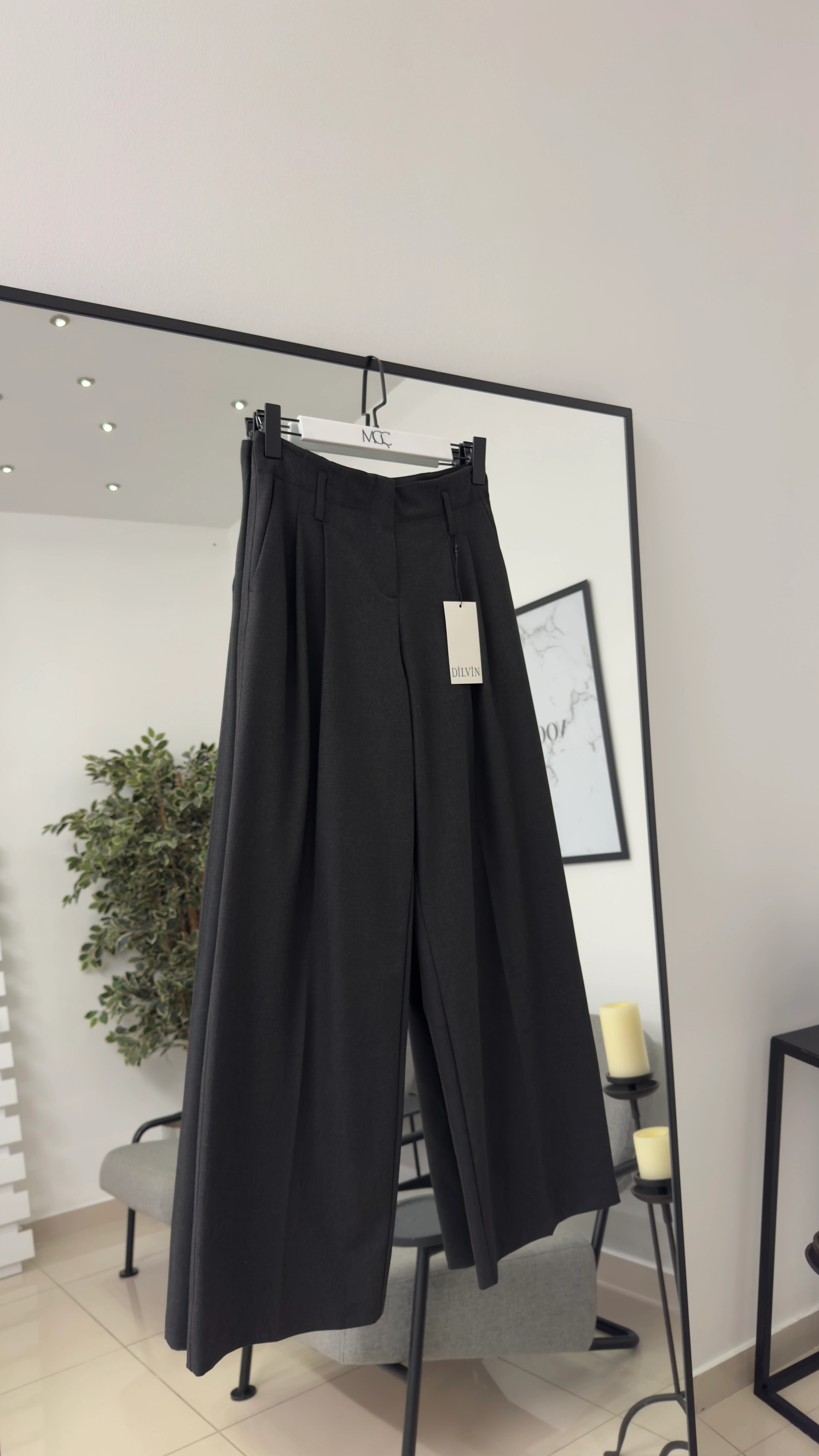 Geniş Paça Antrasit Pantolon