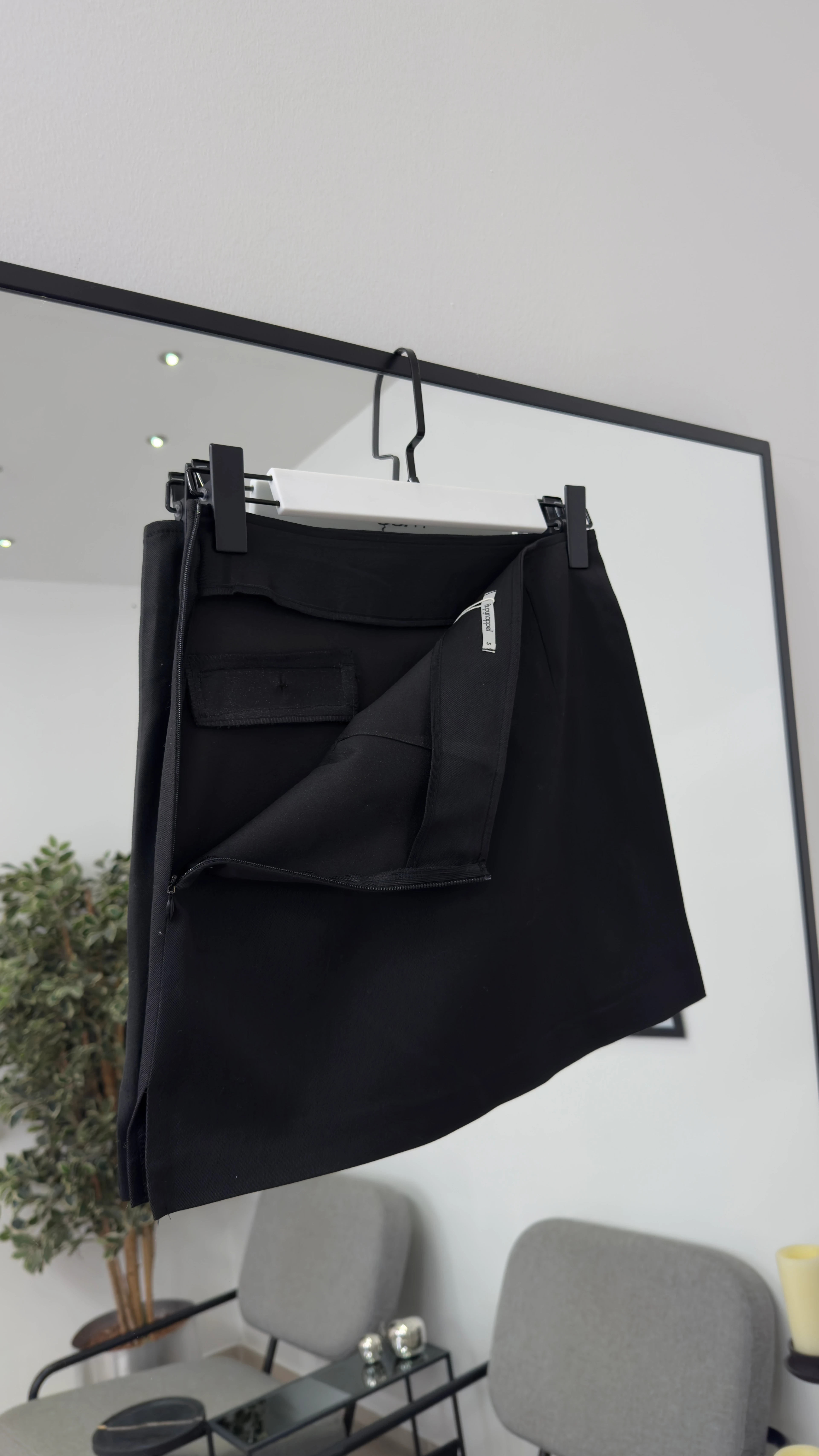 Gabardin Kumaş Cep Detaylı Mini Etek