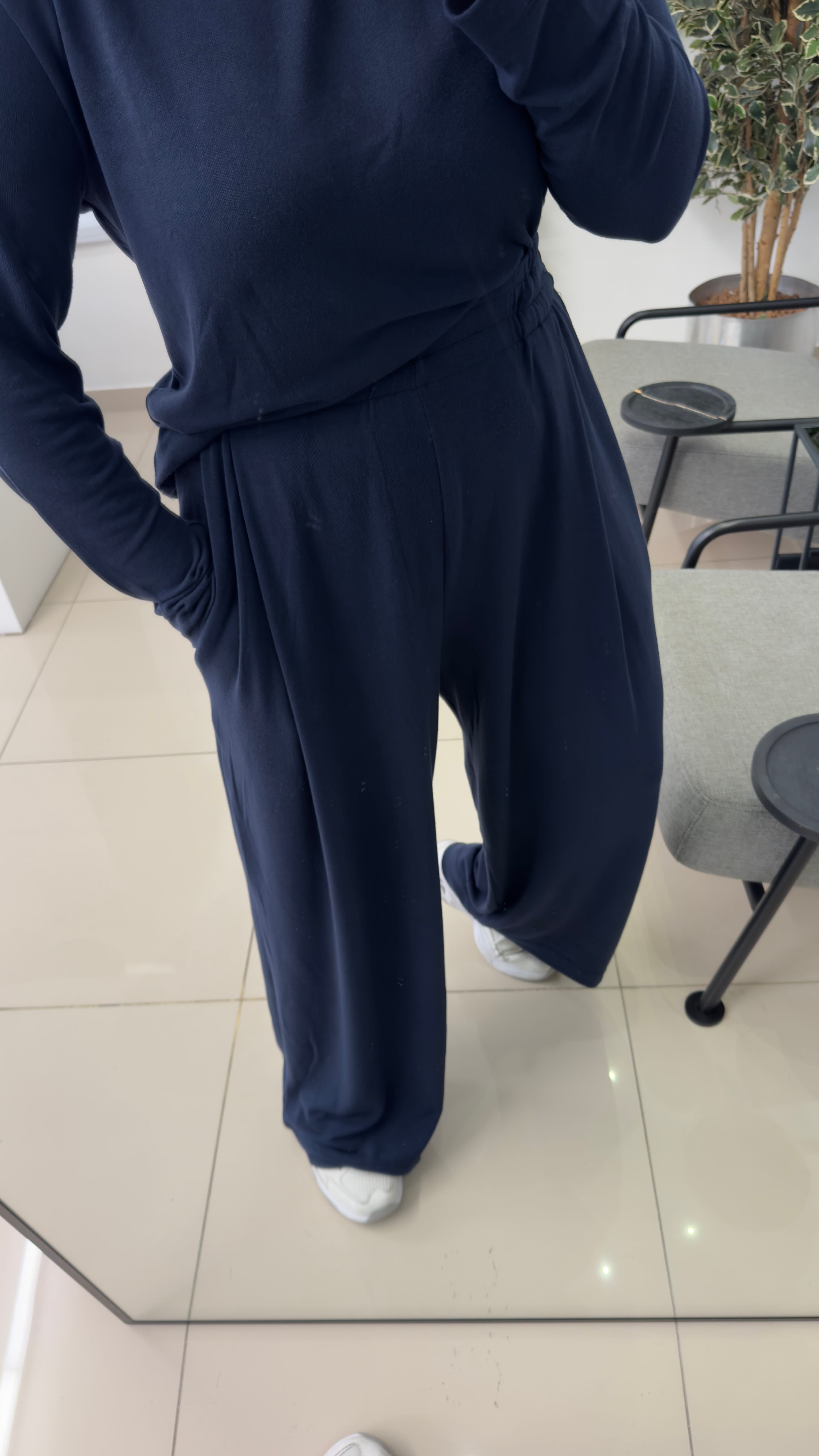 Geniş Paça Eşofman Pantolon - Gri/Kahve/Lacivert
