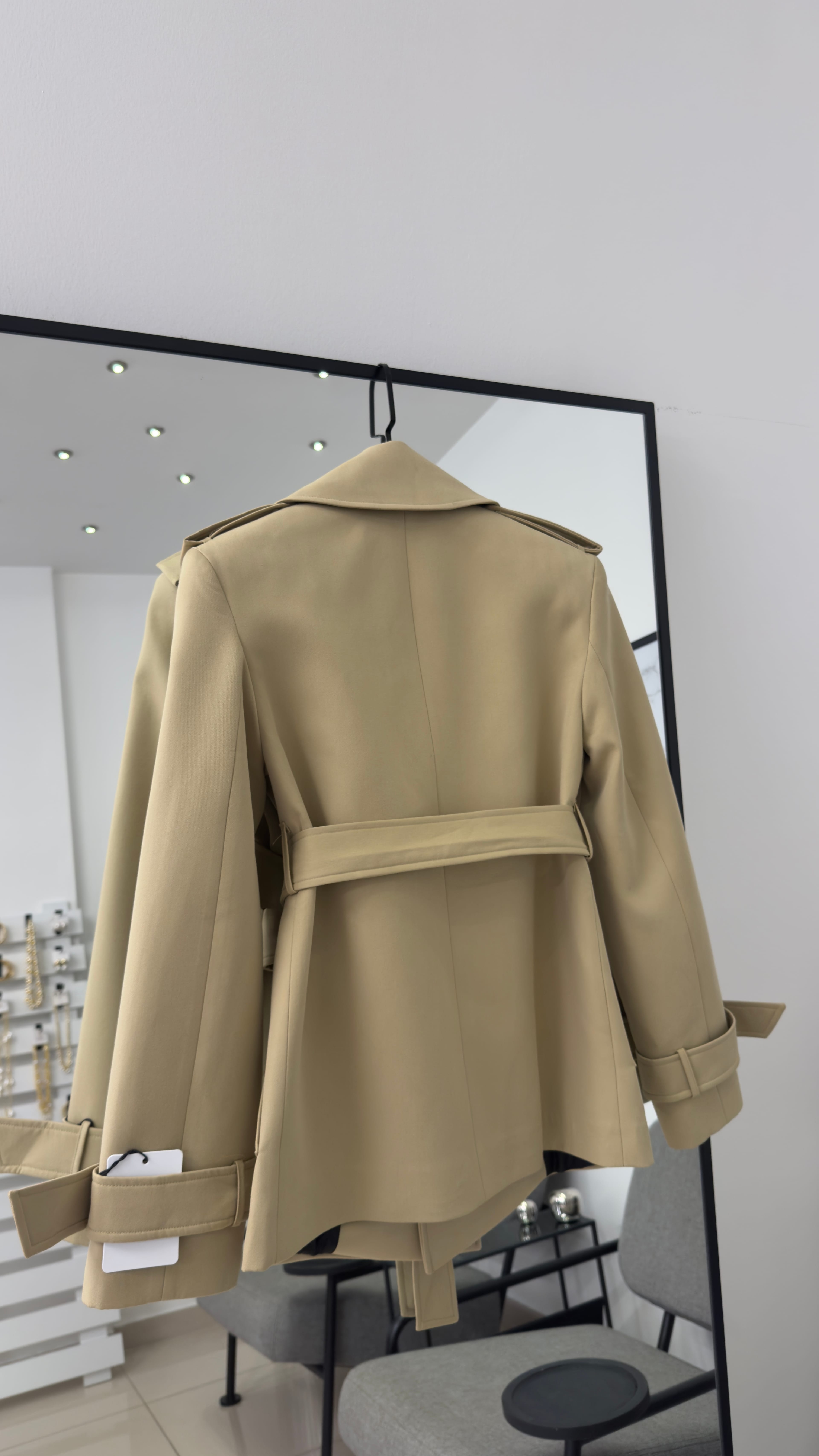 Gabardin Kumaş Premium Trenç / Bej
