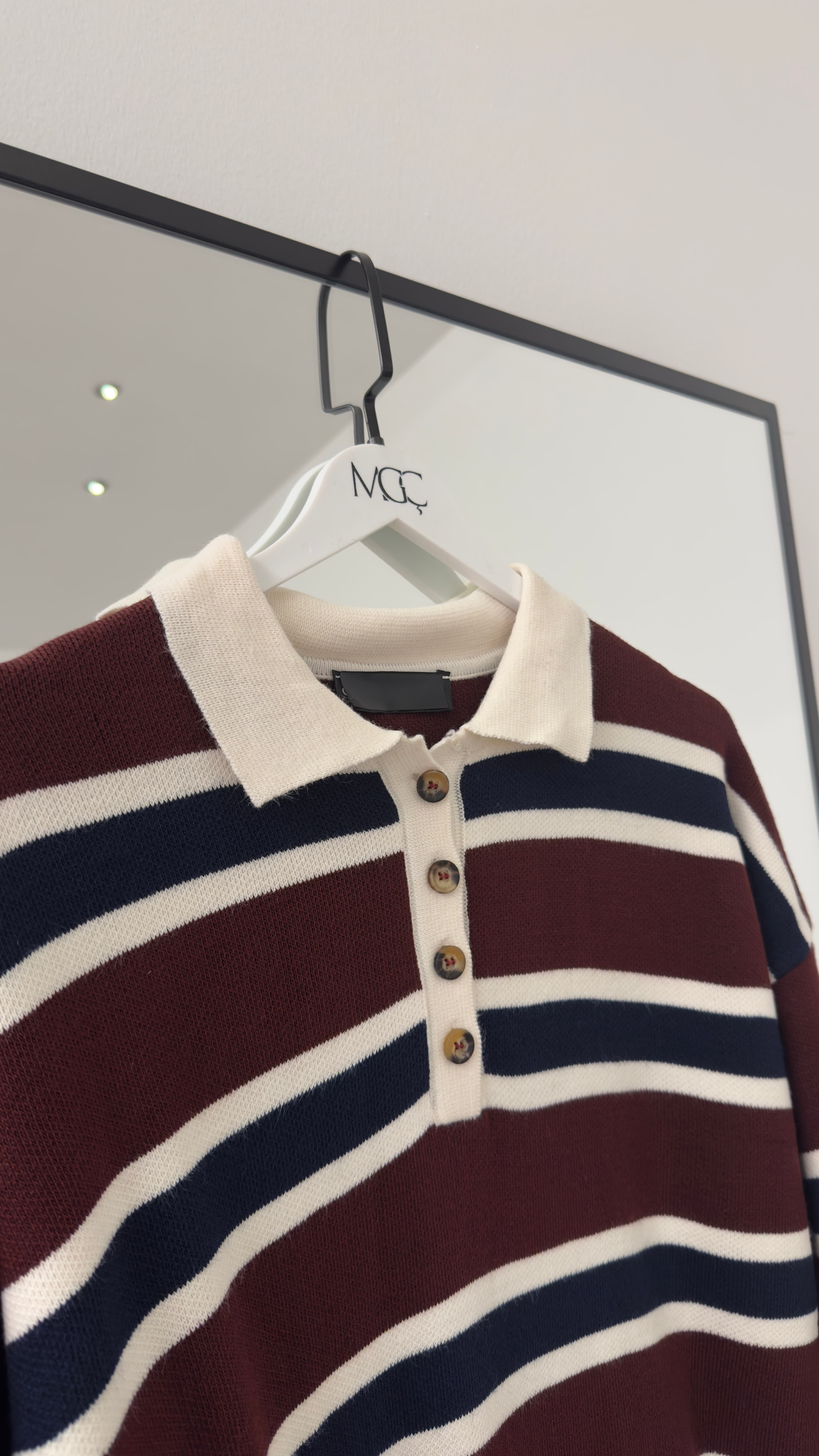 Bordo Polo Yaka Triko Kazak