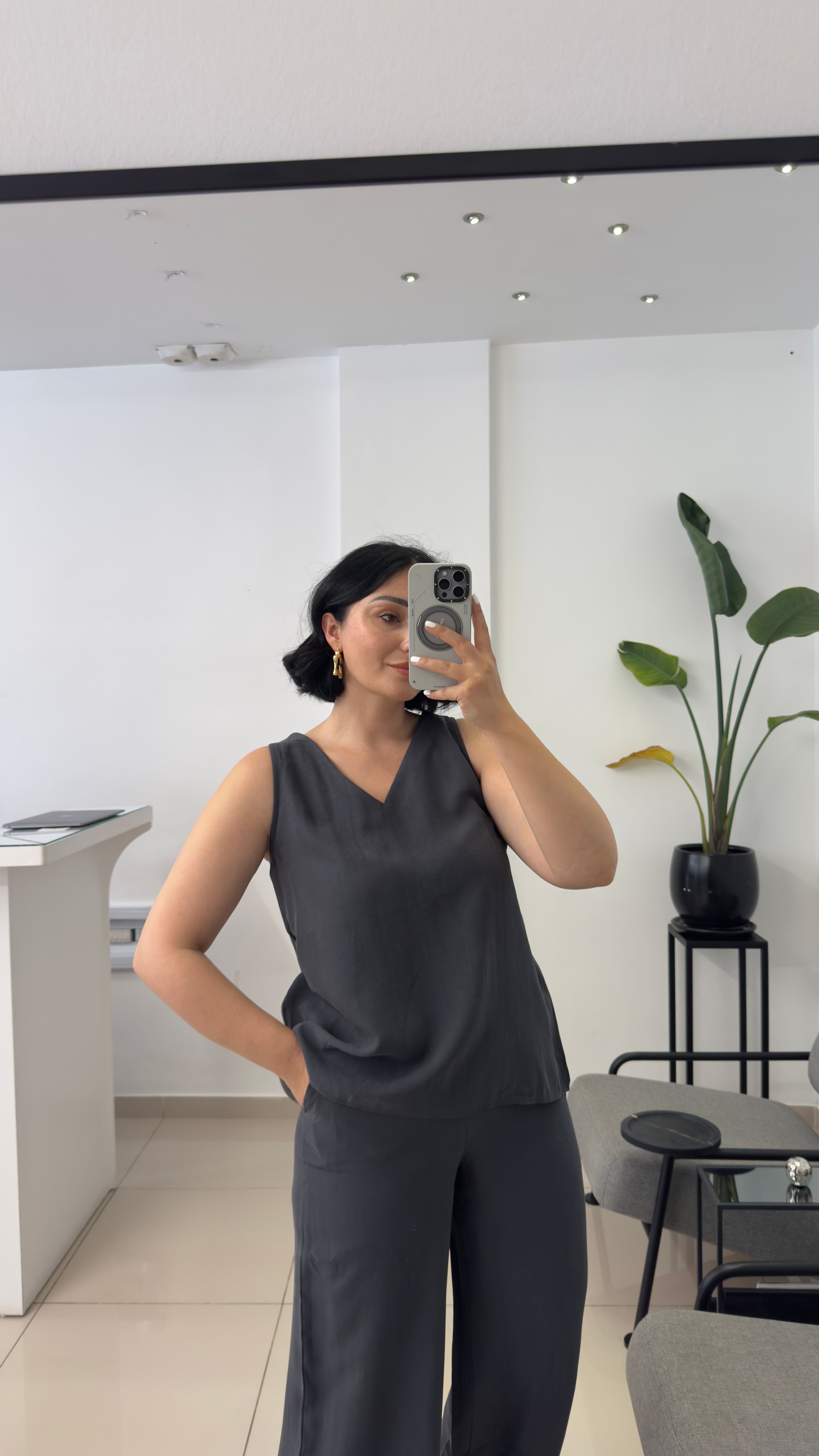 Tensel Sıfır Kol Takım / Füme