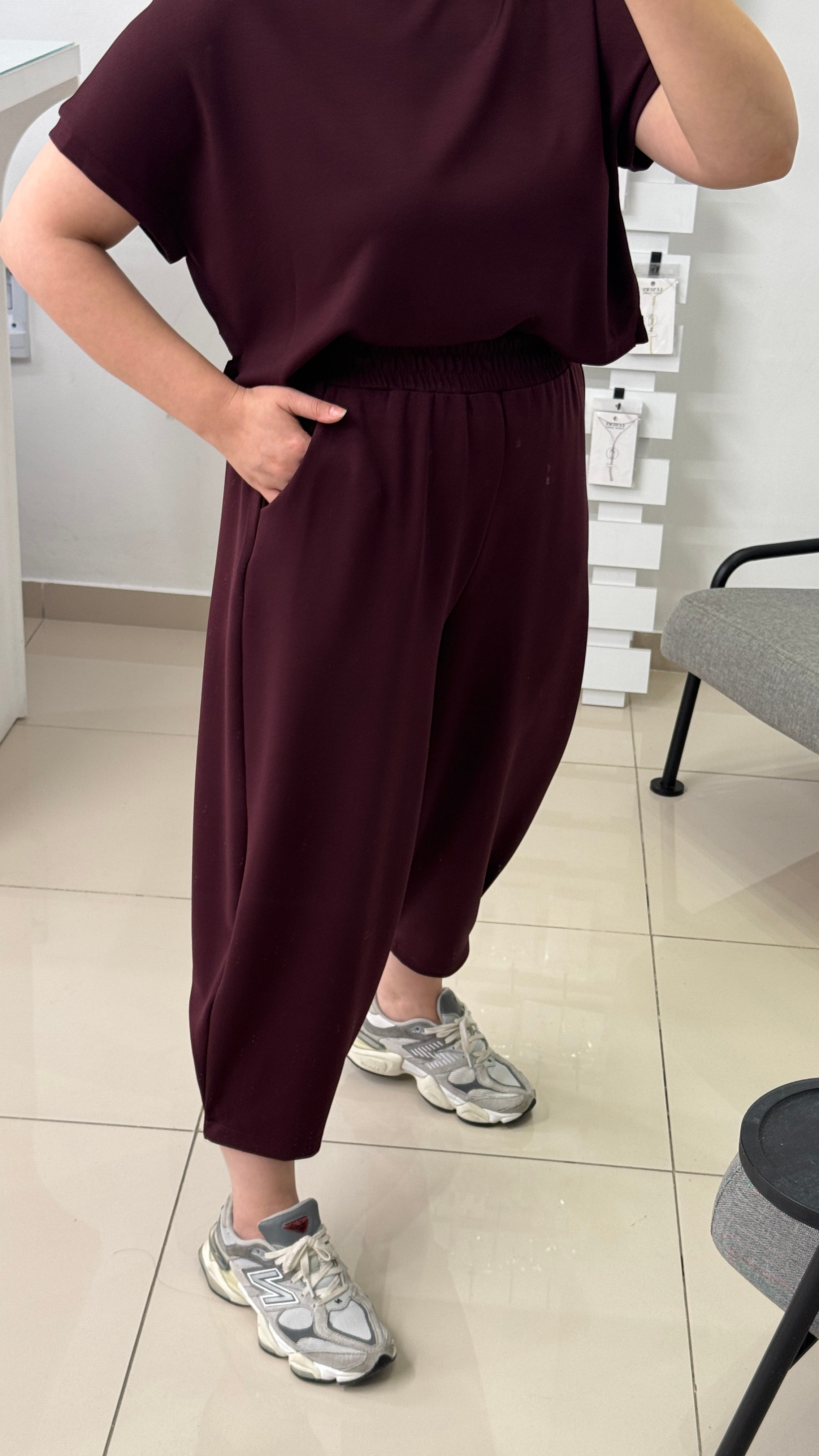 Kısa Kol Model Eşofman Takımı - Bordo