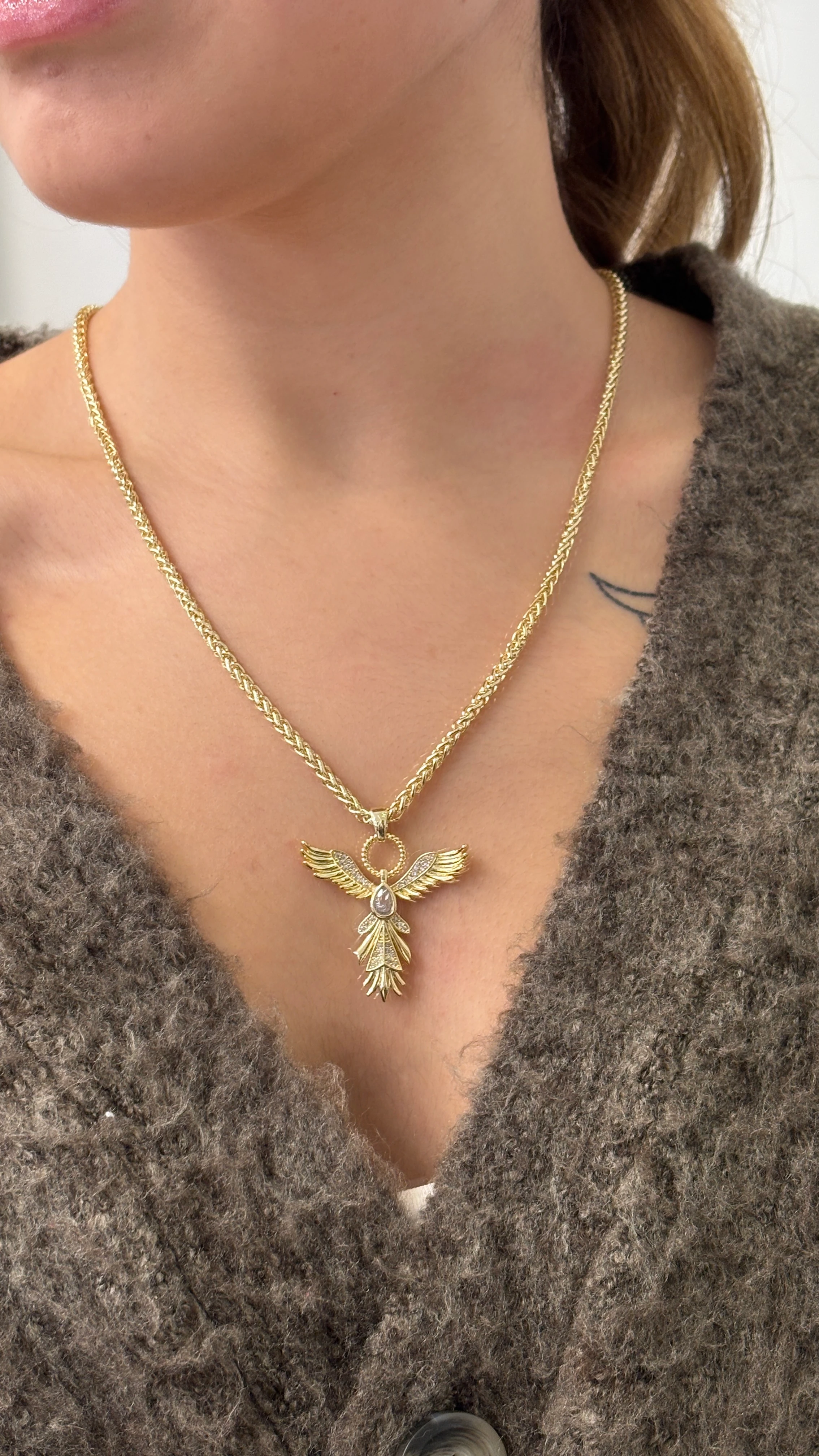 Anka Kuşu Kolye (14 ayar altın kaplama)