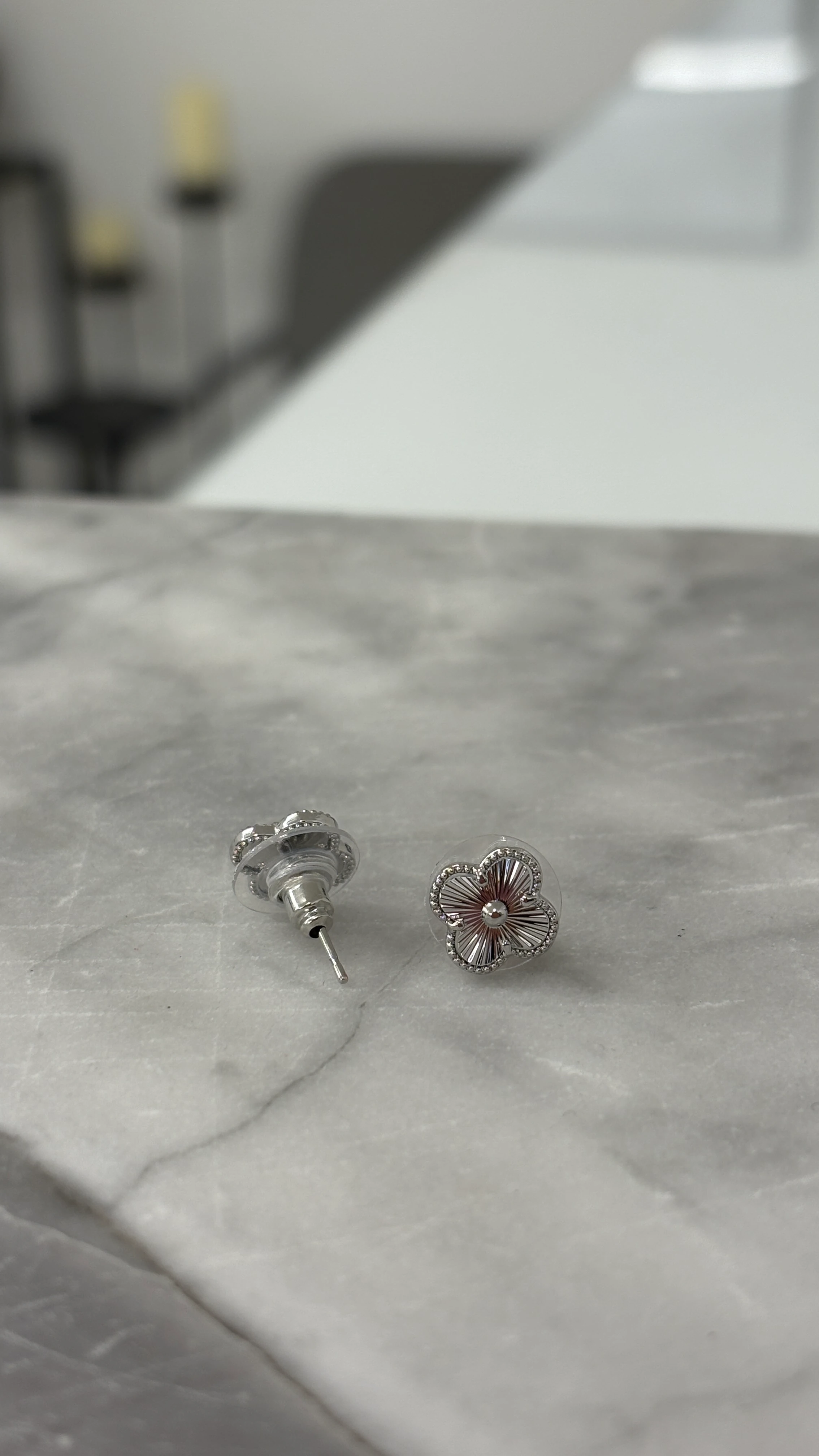 Gümüş Yonca Küpe