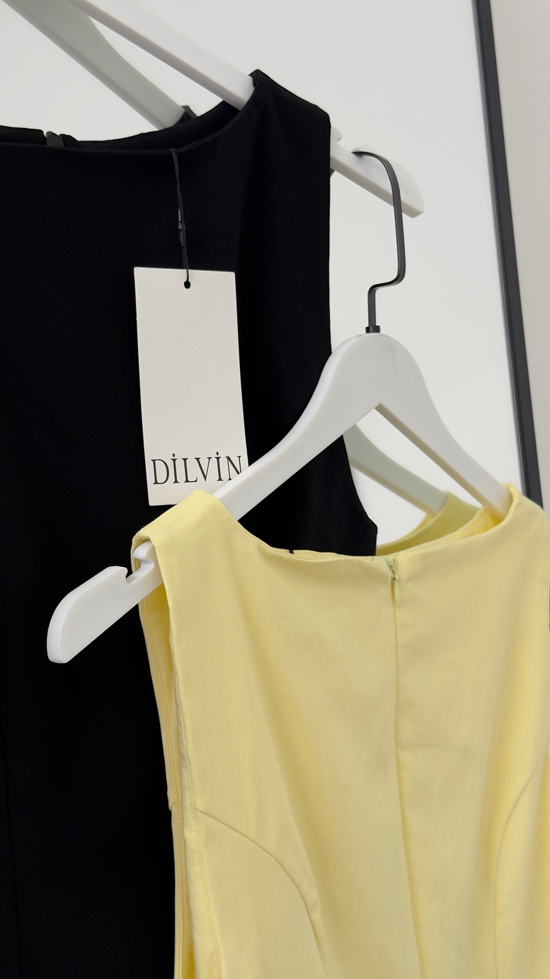 Peplum Top Siyah/ Açık Sarı
