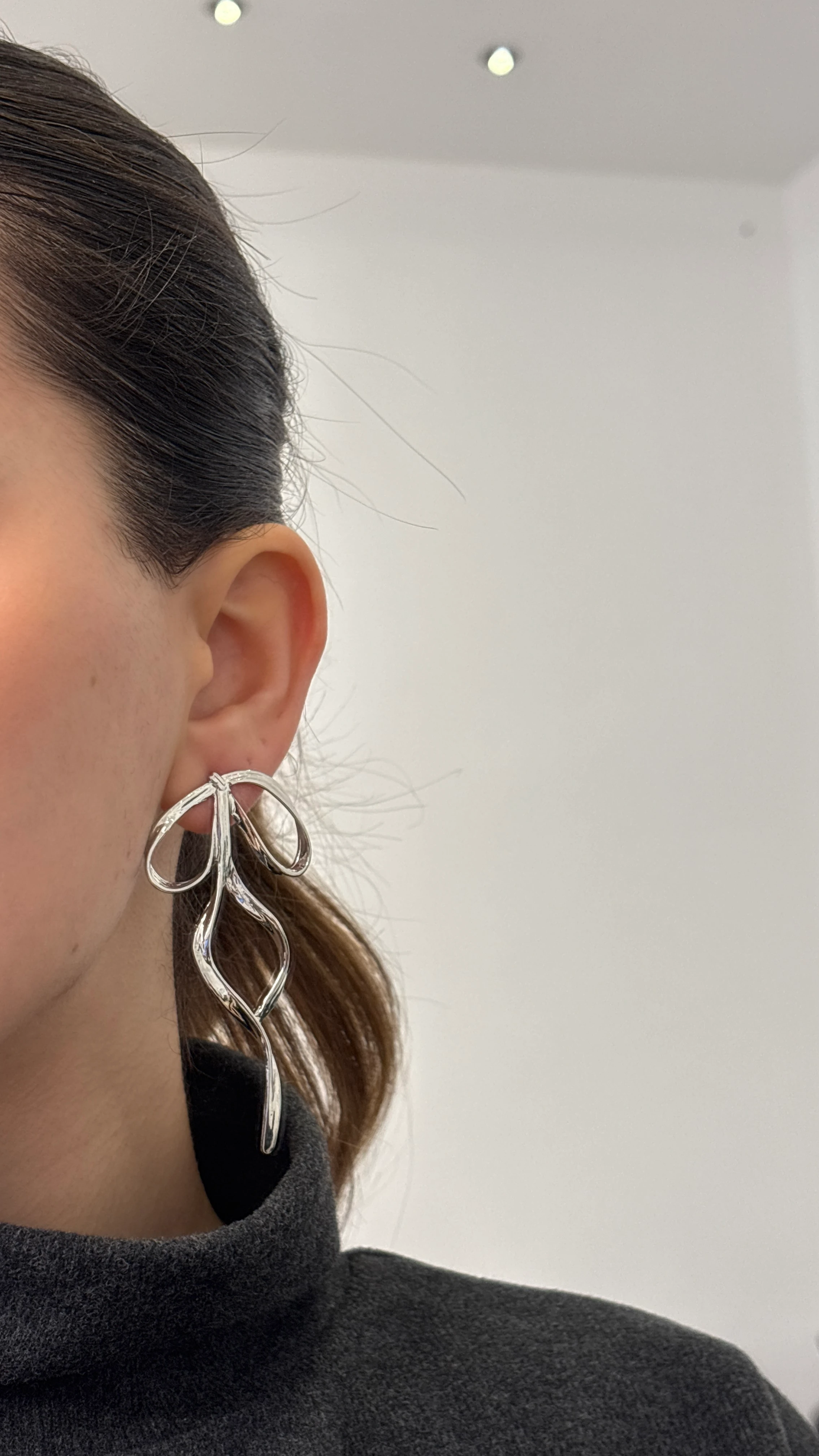 Büyük Fiyonk Küpe Gümüş