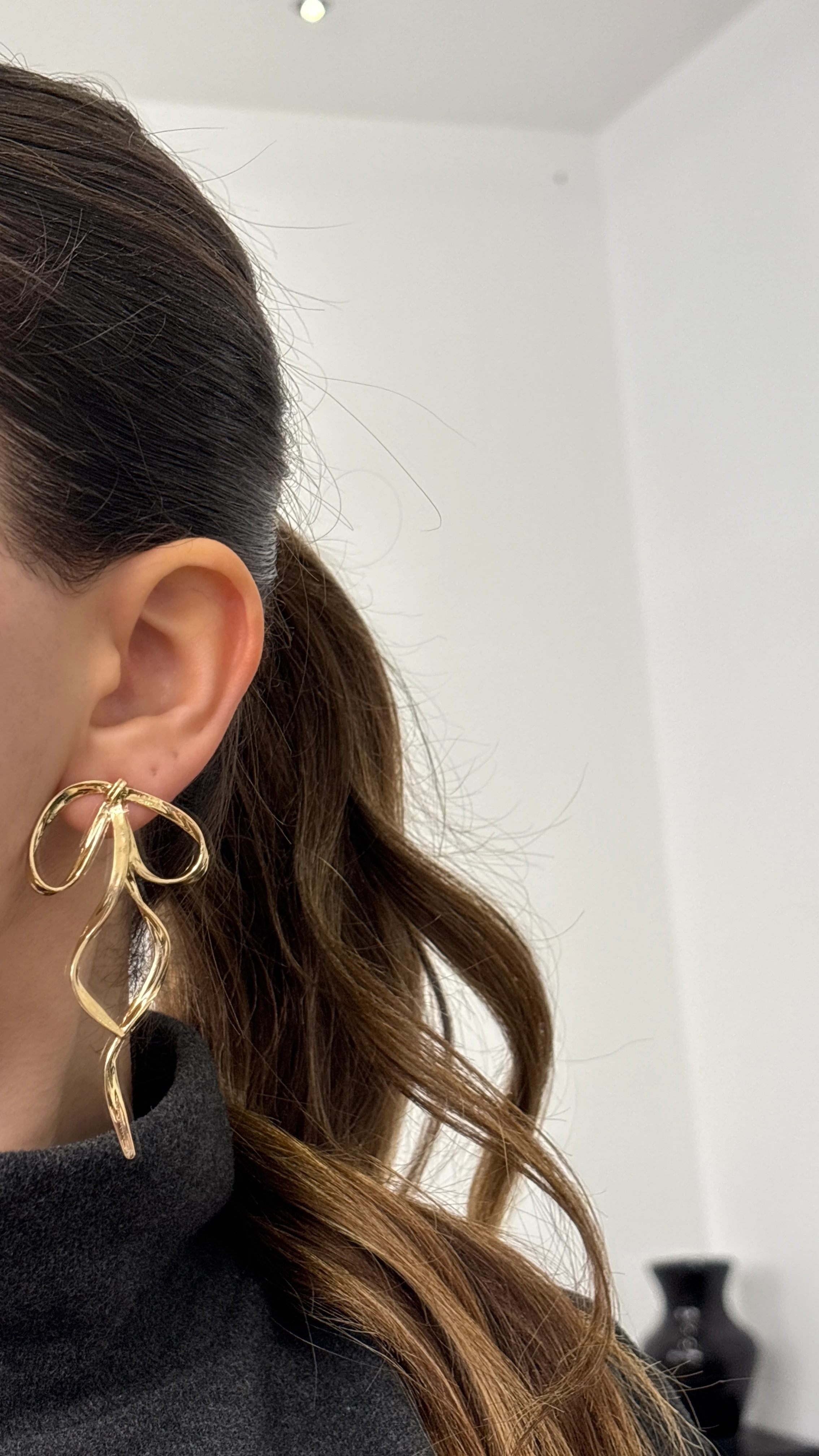 Büyük Fiyonk Küpe Gold