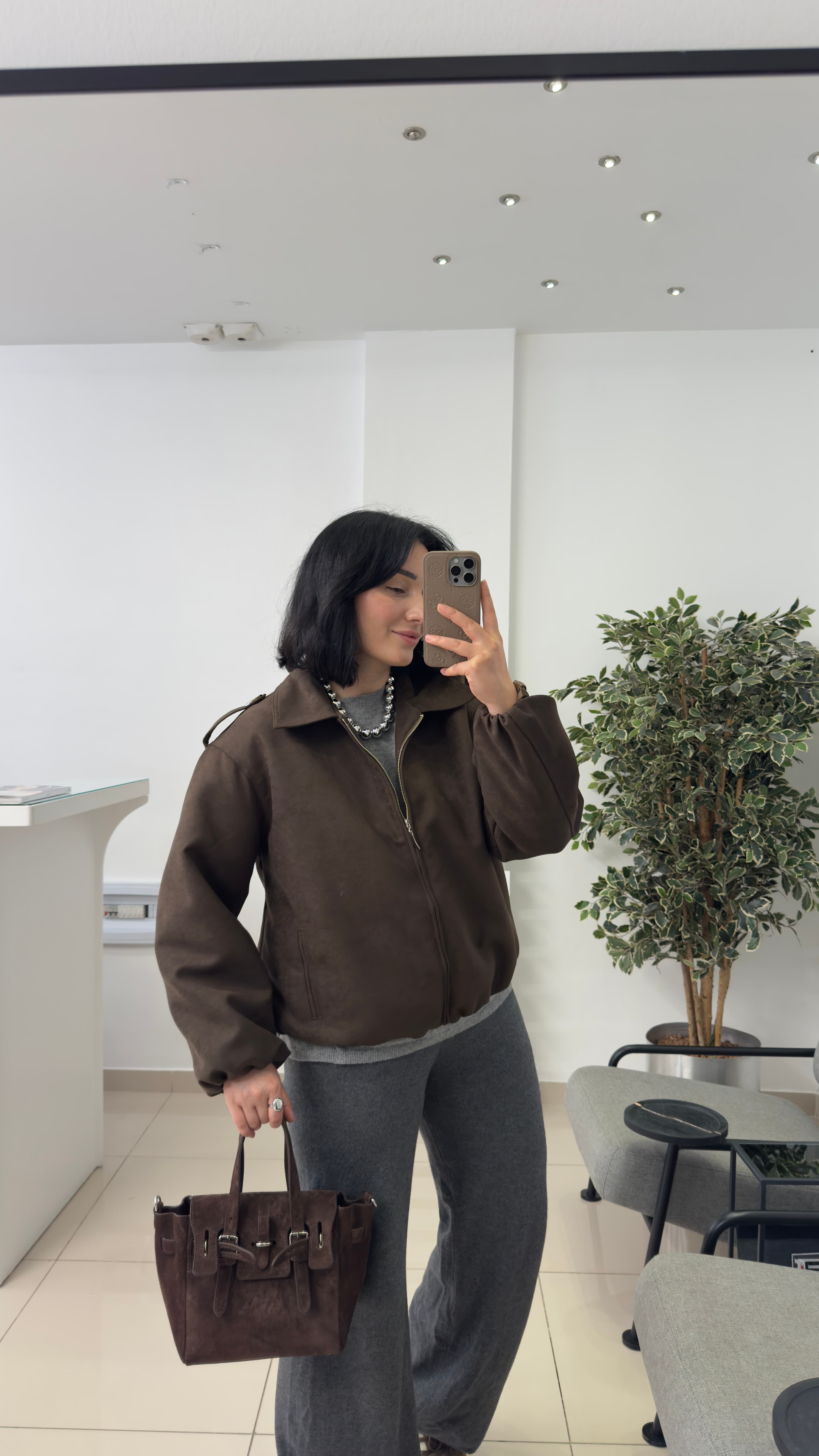 Süet Bomber Ceket