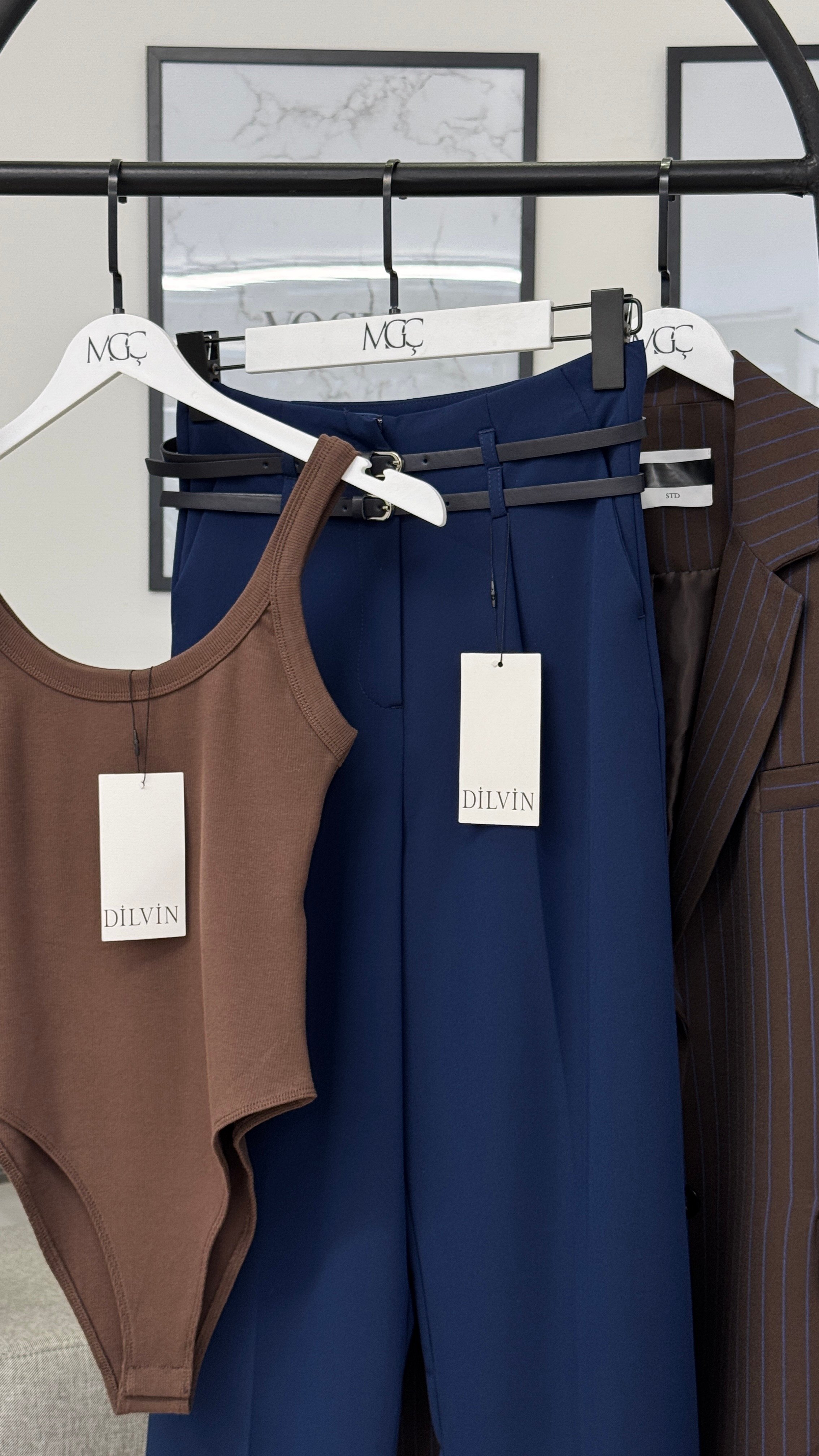 Askılı Bodysuit-Açık Kahve