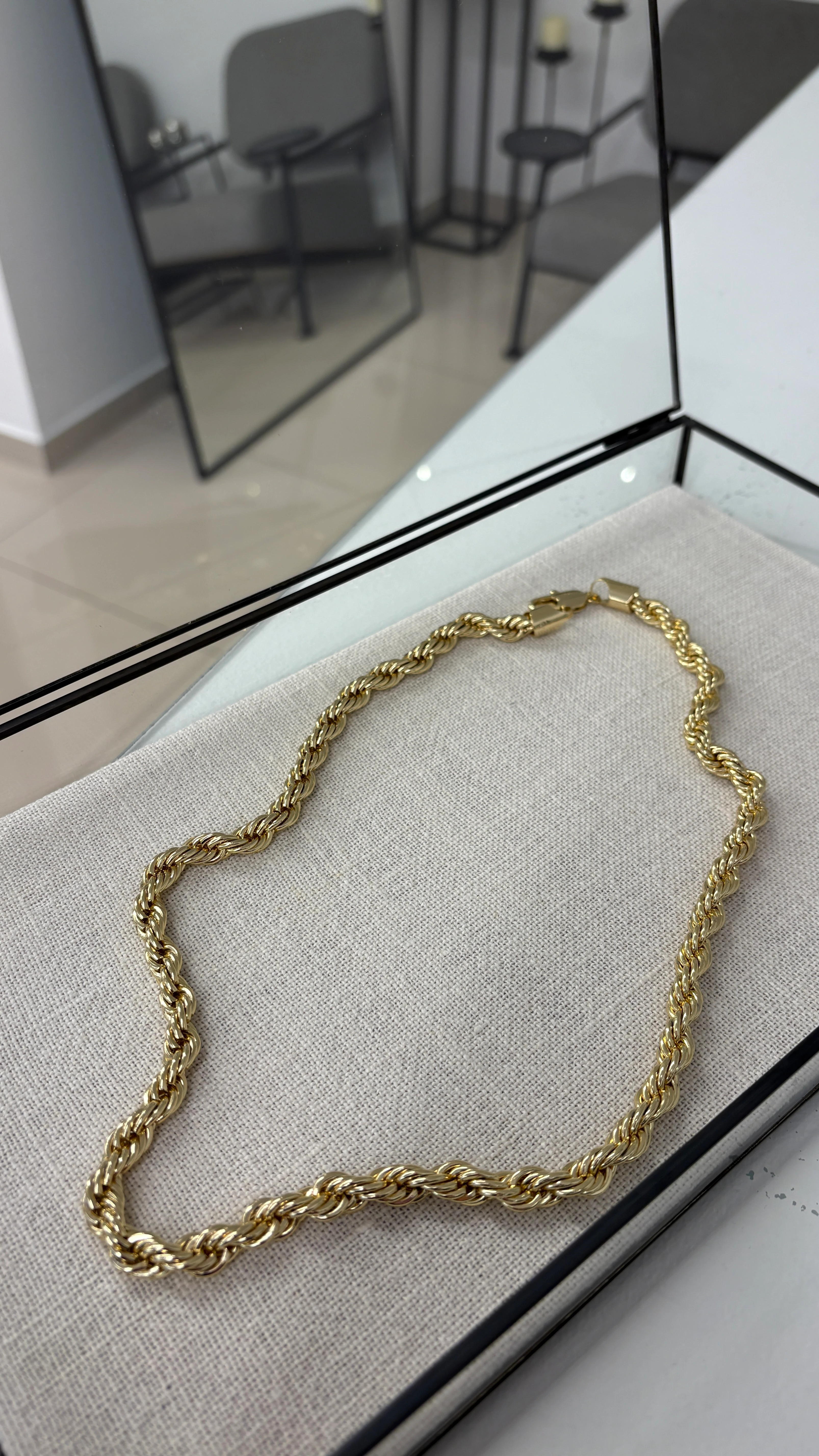 Kalın Halat Kolye (14 ayar altın kaplama)