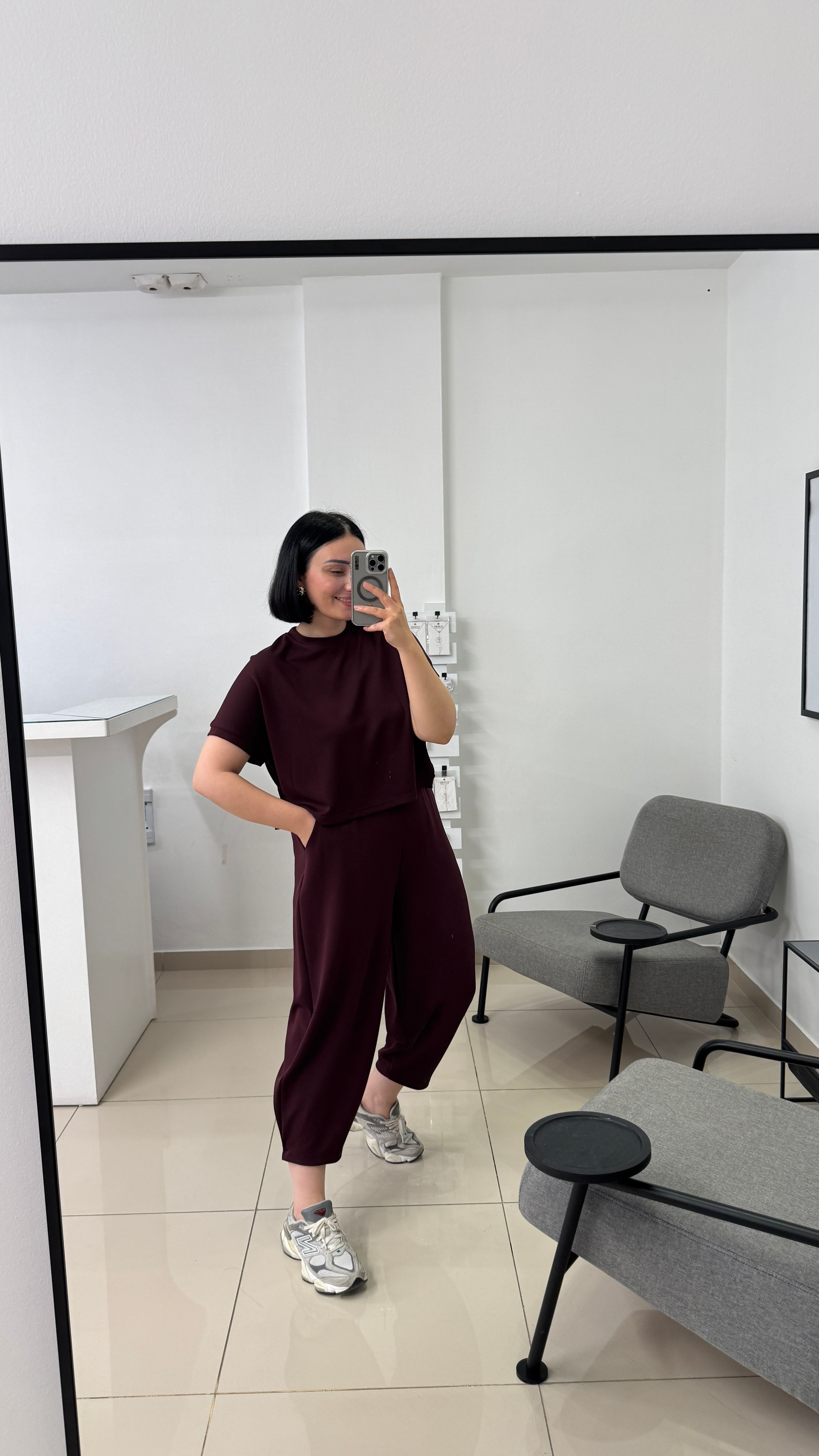 Kısa Kol Model Eşofman Takımı - Bordo