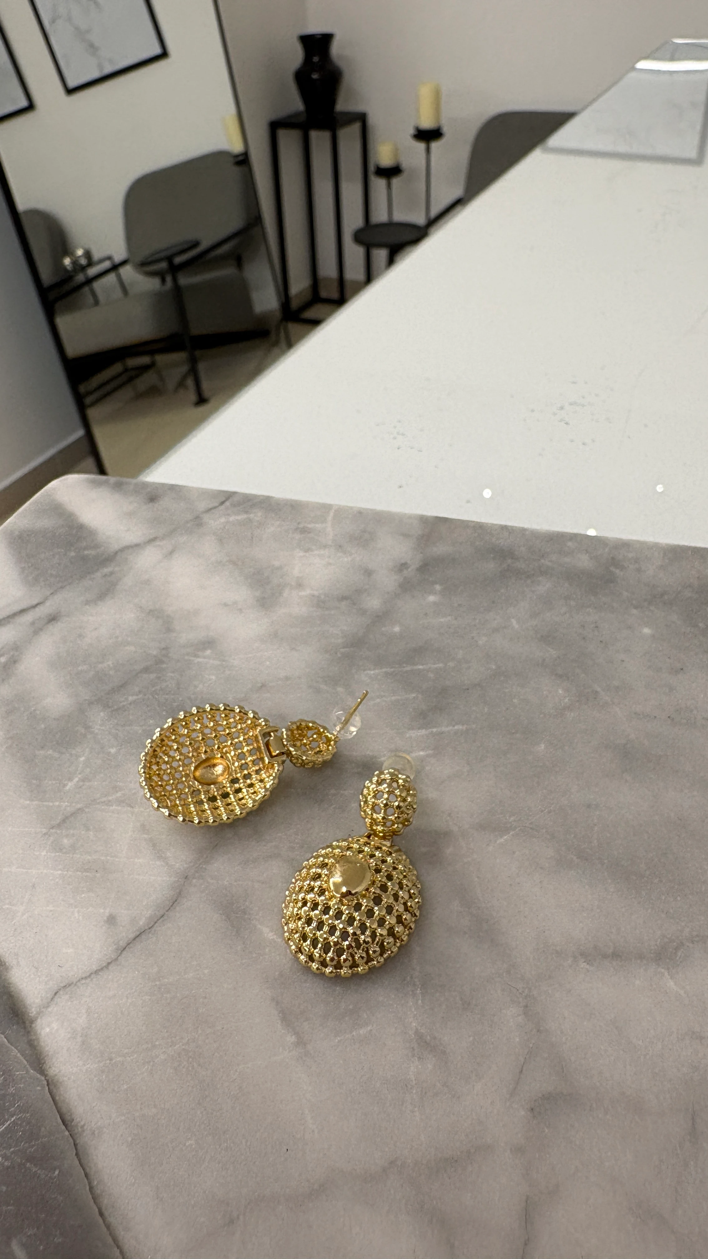 Hasır Örgü Vintage Bombeli Küpe