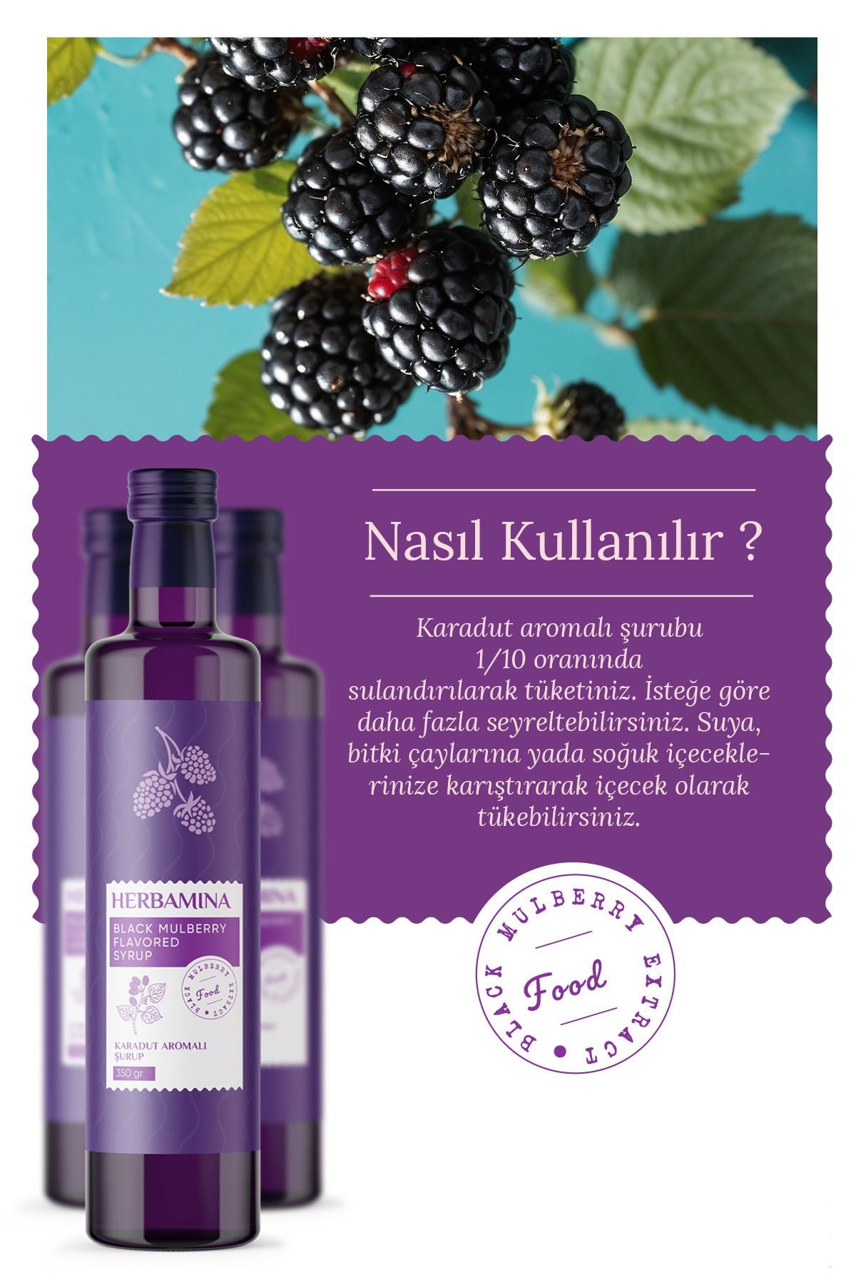 Karadut Aromalı Şurup 350 gram