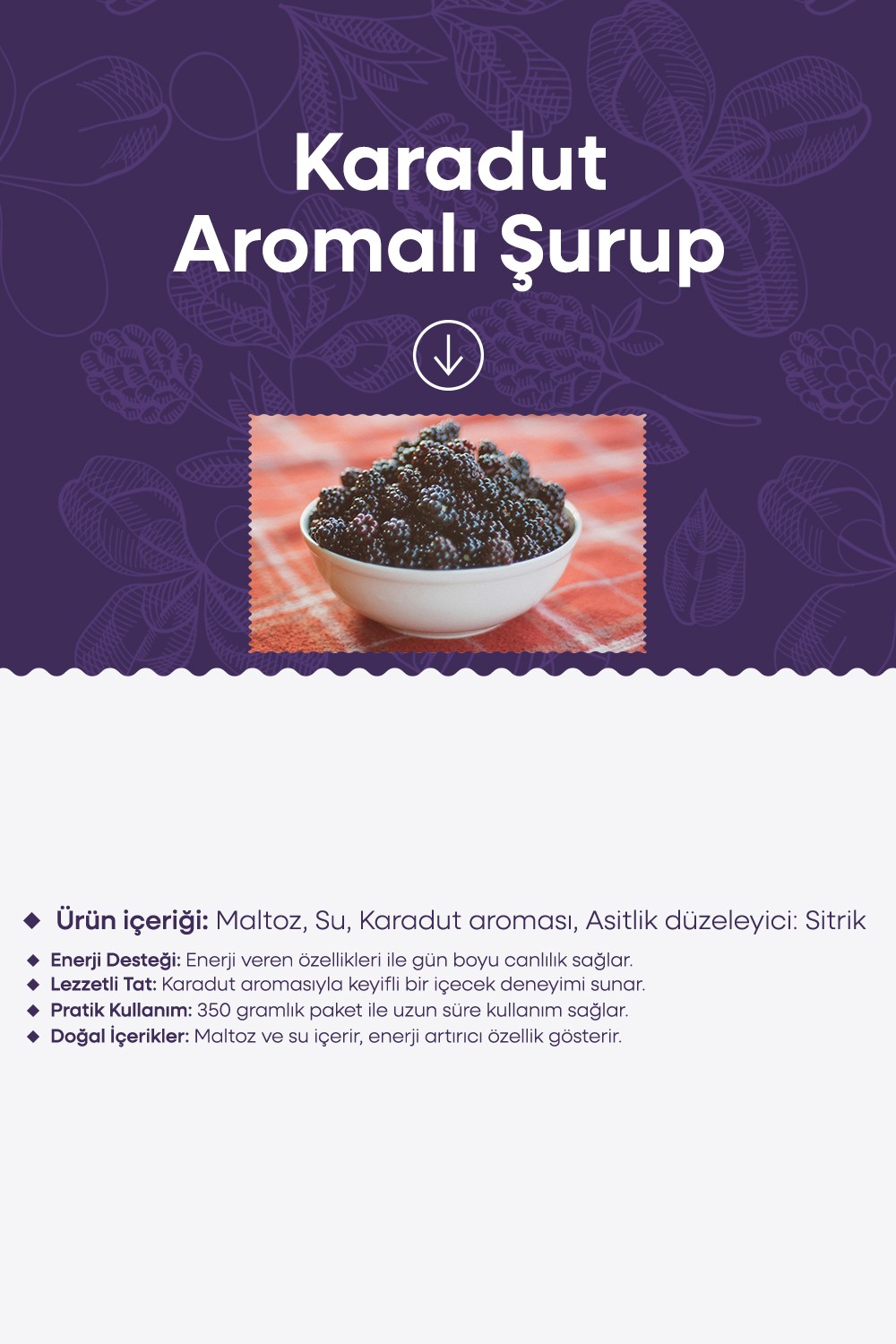 Karadut Aromalı Şurup 350 gram