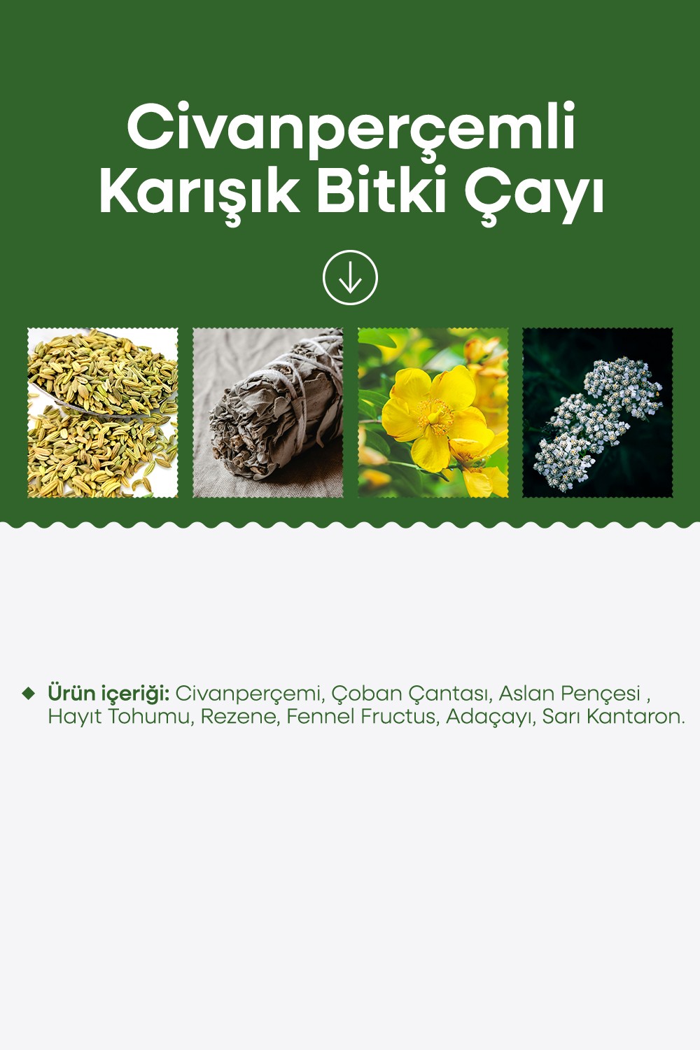Civanperçemli Karışık Bitki Çayı (YARROW HERB TEA) 1,5grx30 Saşet