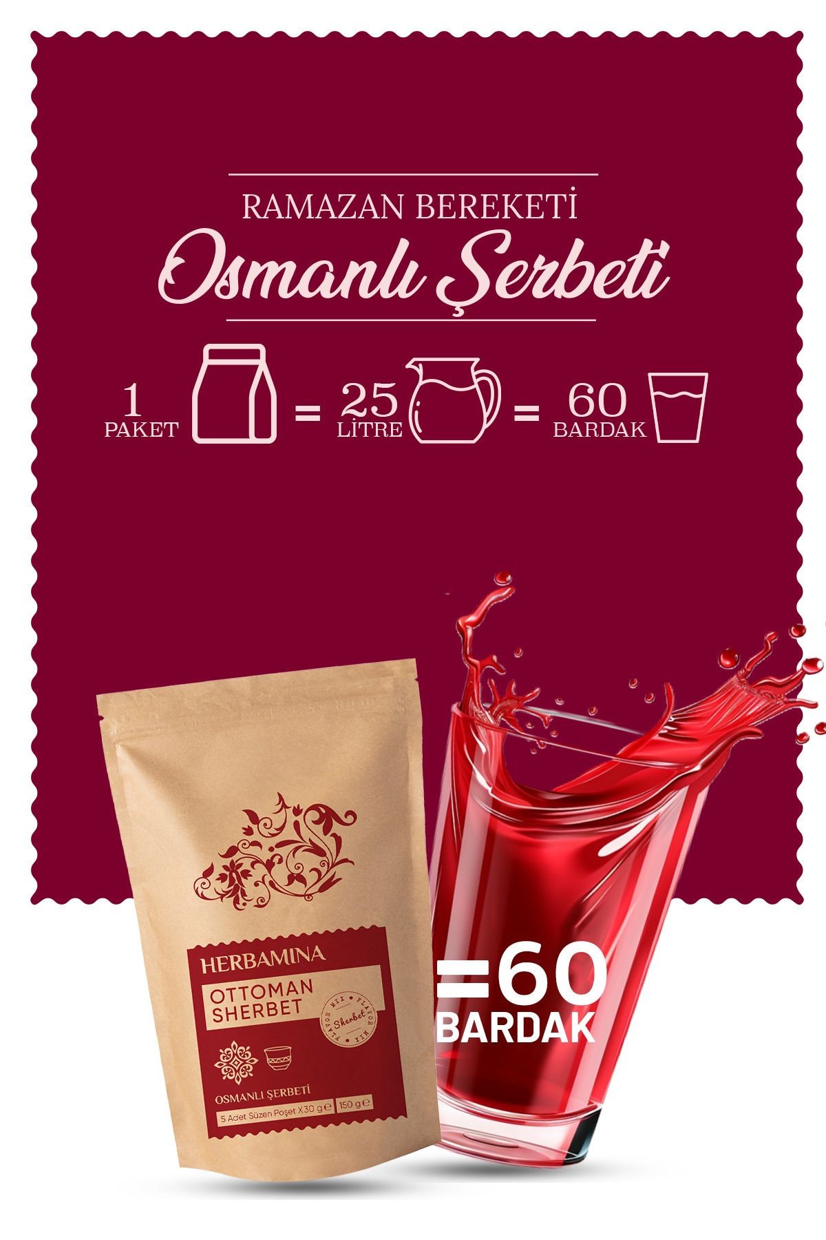 Osmanlı Şerbeti 150 gr - Süzen Poşet 30x5 Adet