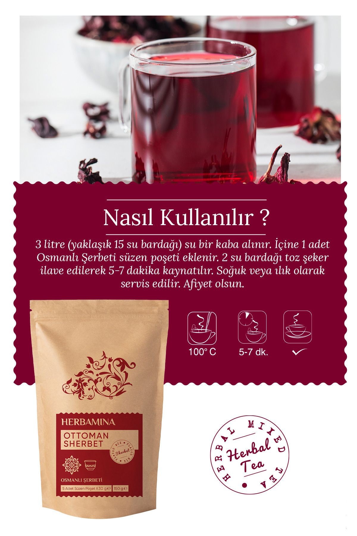 Osmanlı Şerbeti 150 gr - Süzen Poşet 30x5 Adet