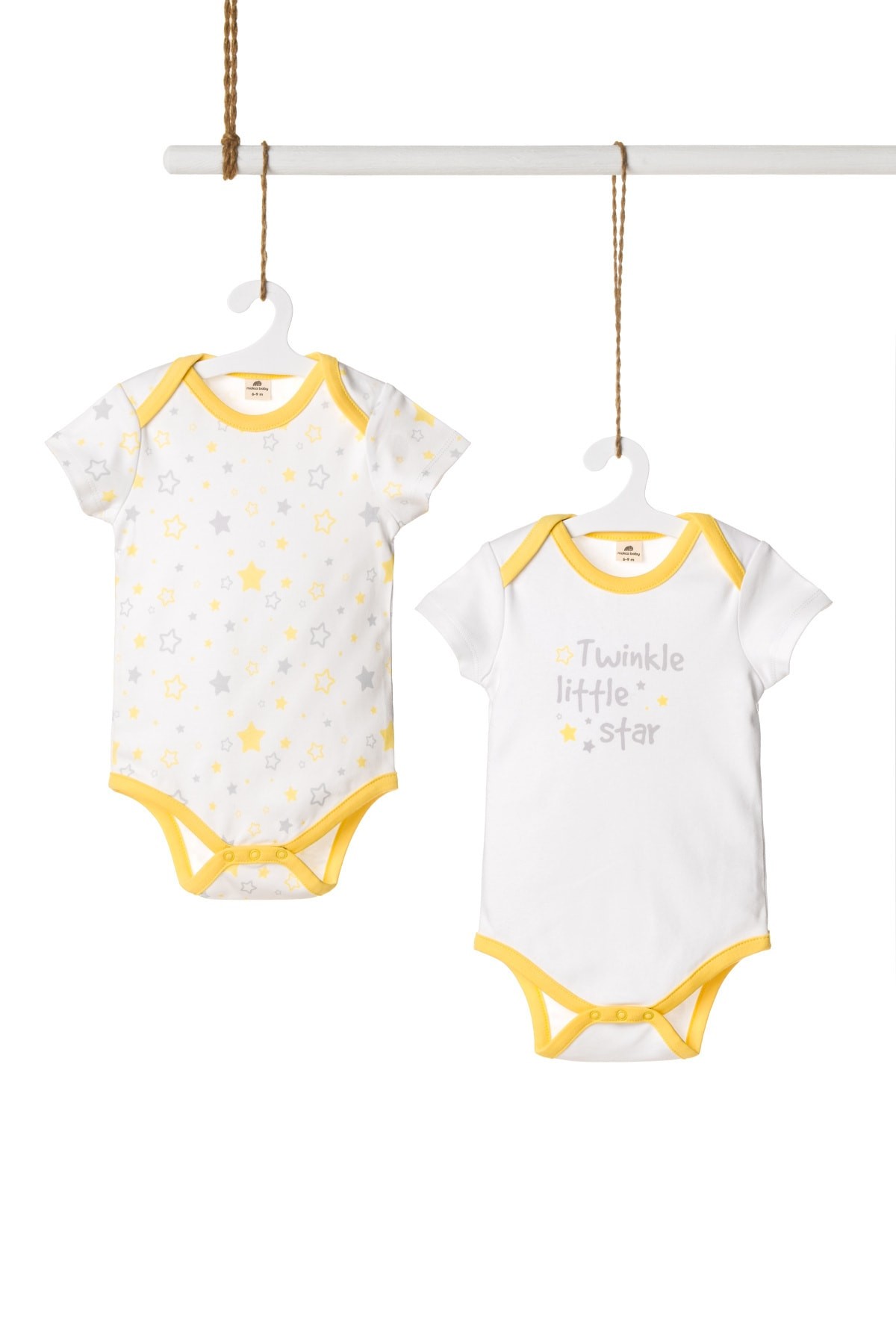 Bebek Stars Organik Pamuklu  Çıtçıtlı Body 2'li