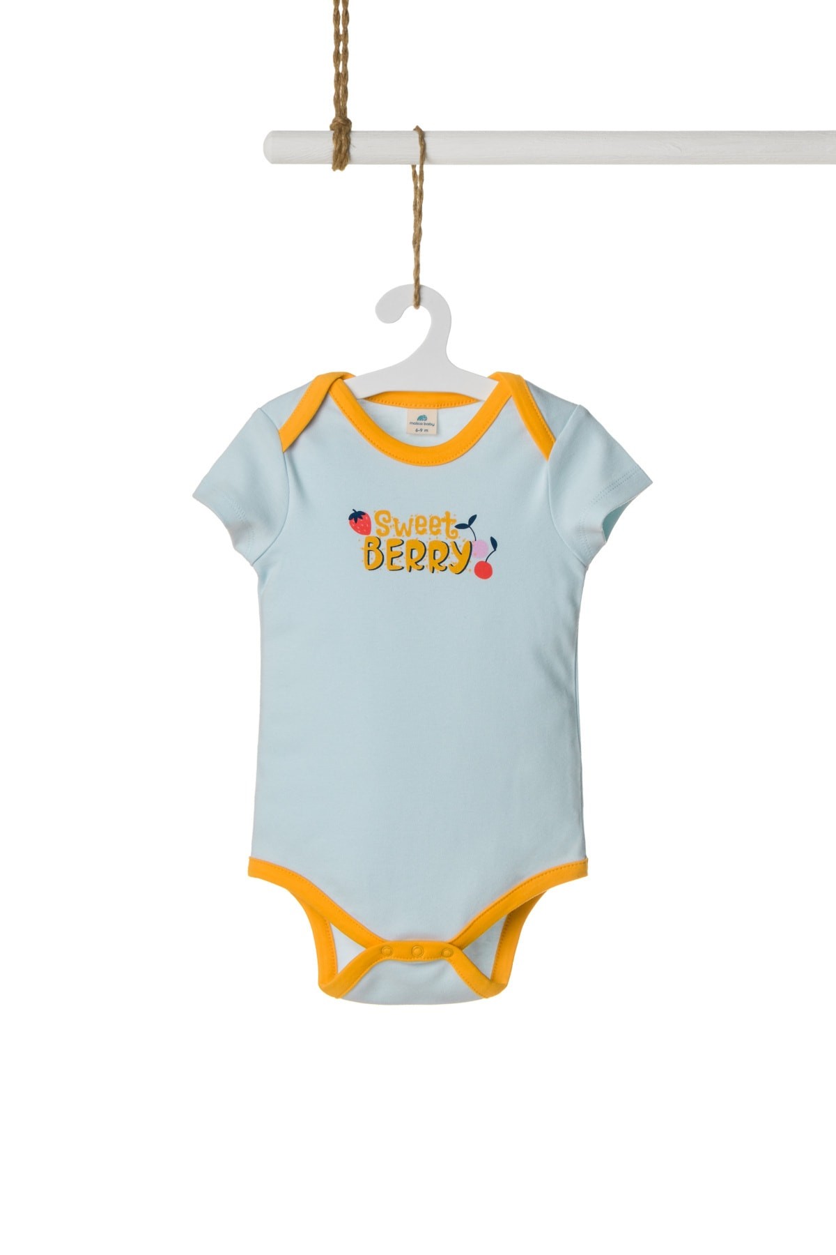 Unisex Bebek Mavi Sweet Berry Organik Pamuklu Çıtçıtlı Body