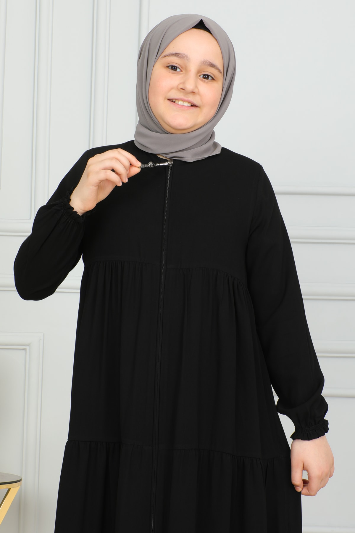 3 Katlı Çocuk Ferace 4002 & Siyah