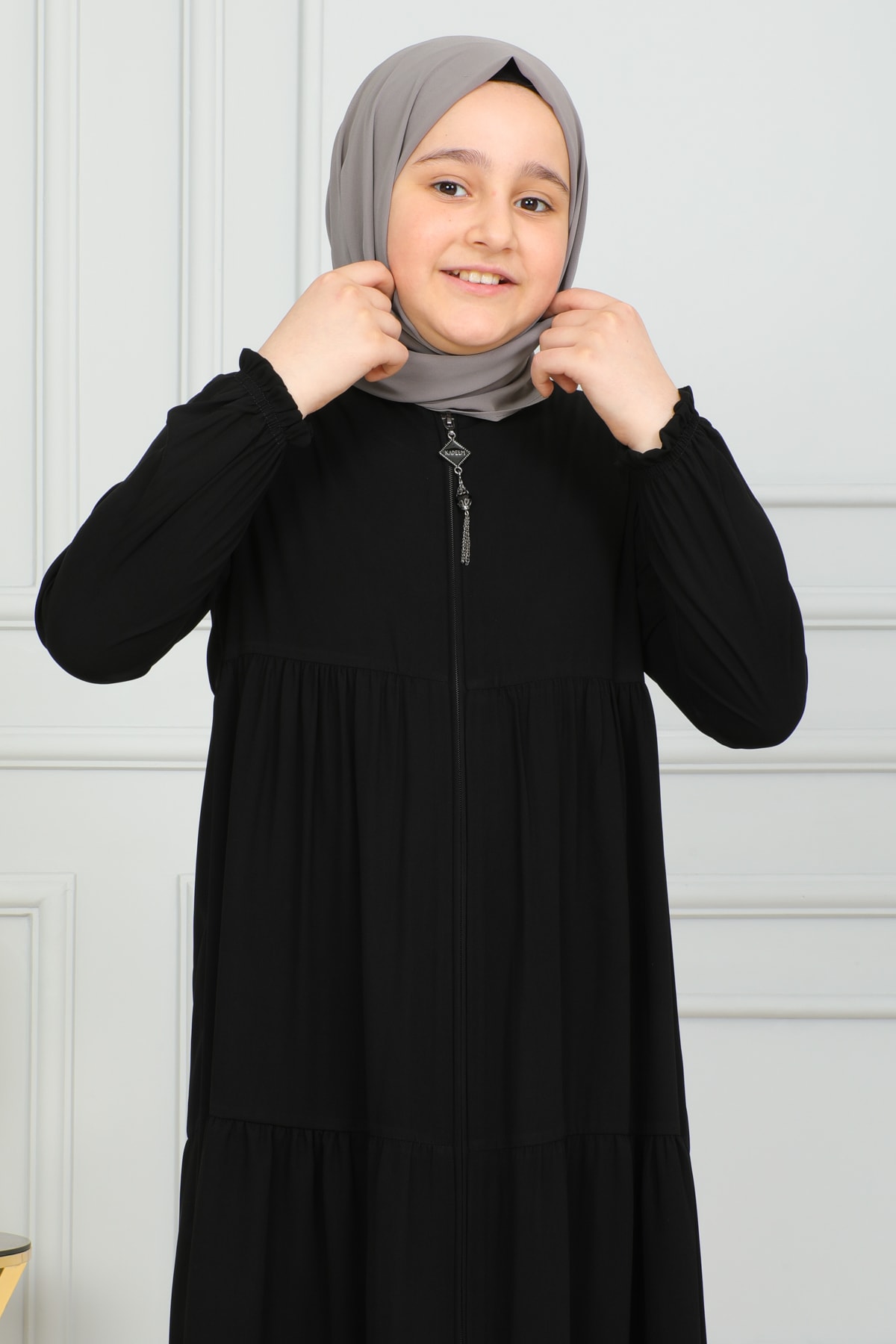 3 Katlı Çocuk Ferace 4002 & Siyah