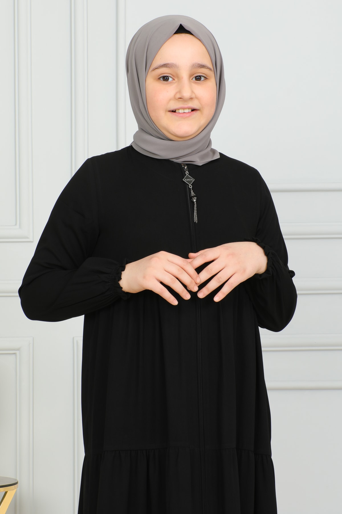 3 Katlı Çocuk Ferace 4002 & Siyah