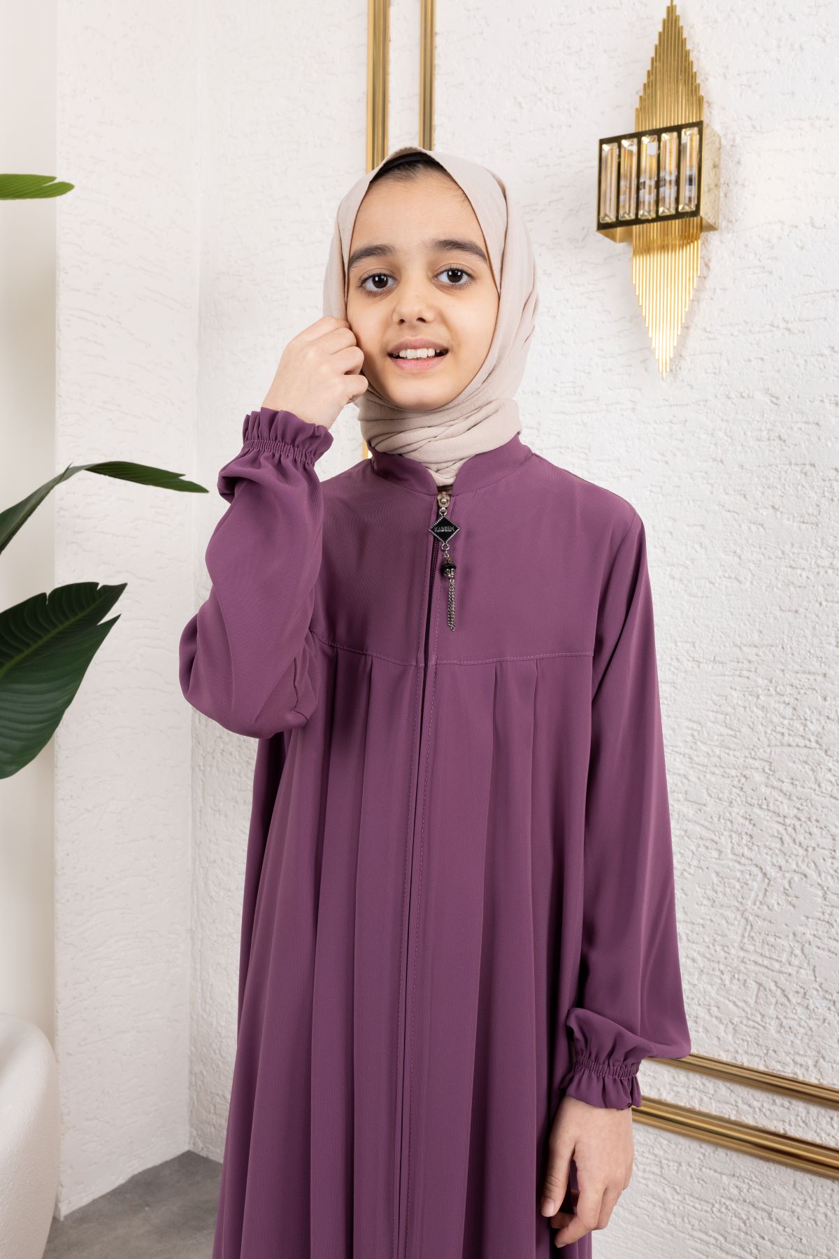 Robalı Pileli Çocuk Ferace 4005 & Gülkurusu