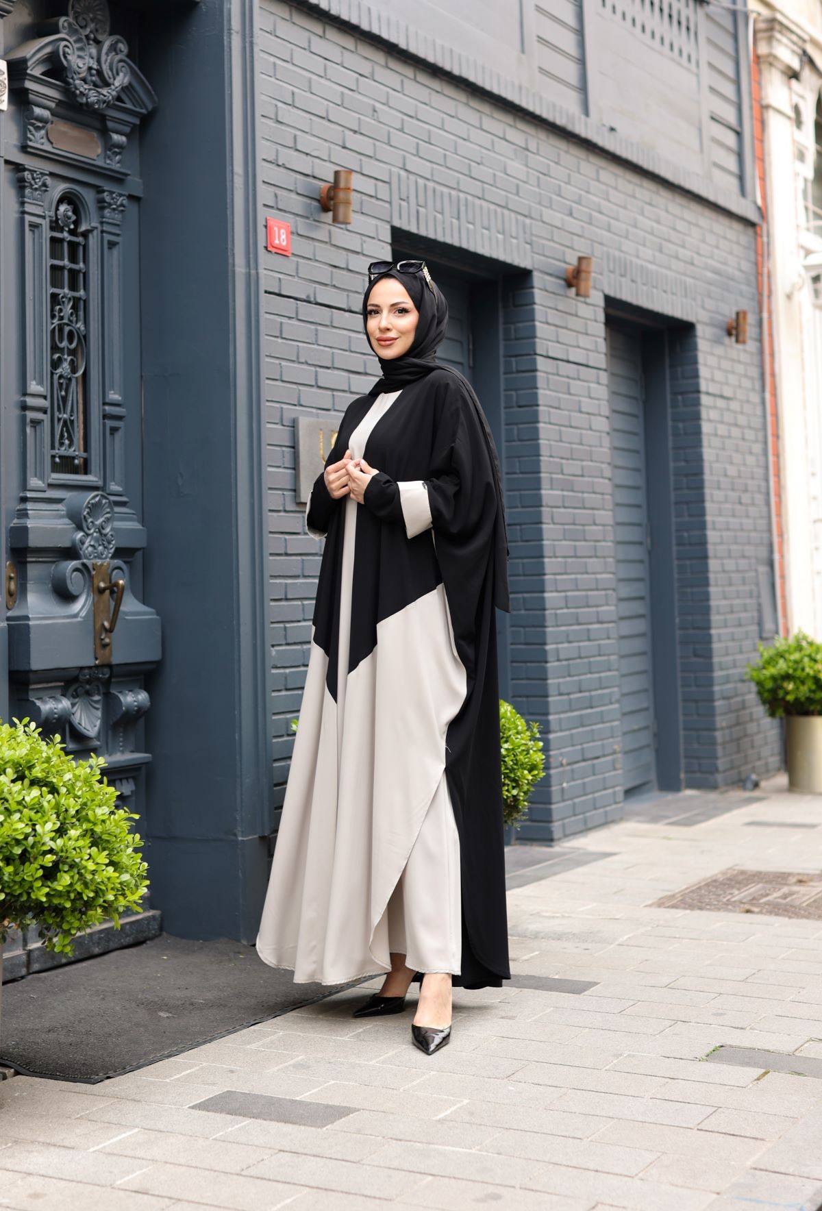 Almila Medine İpeği Elbise & Kimono Ekru - 1003