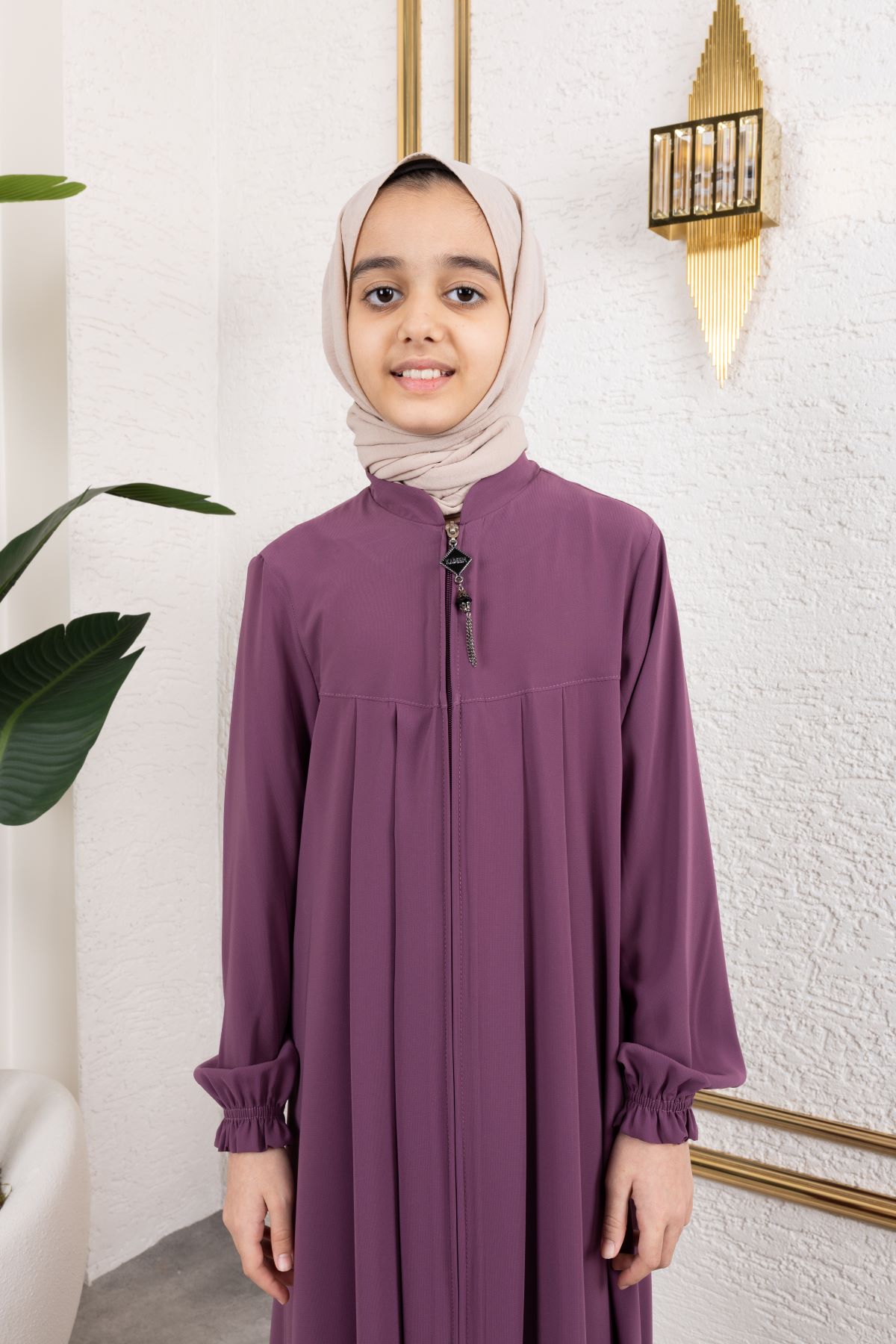 Robalı Pileli Çocuk Ferace 4005 & Gülkurusu