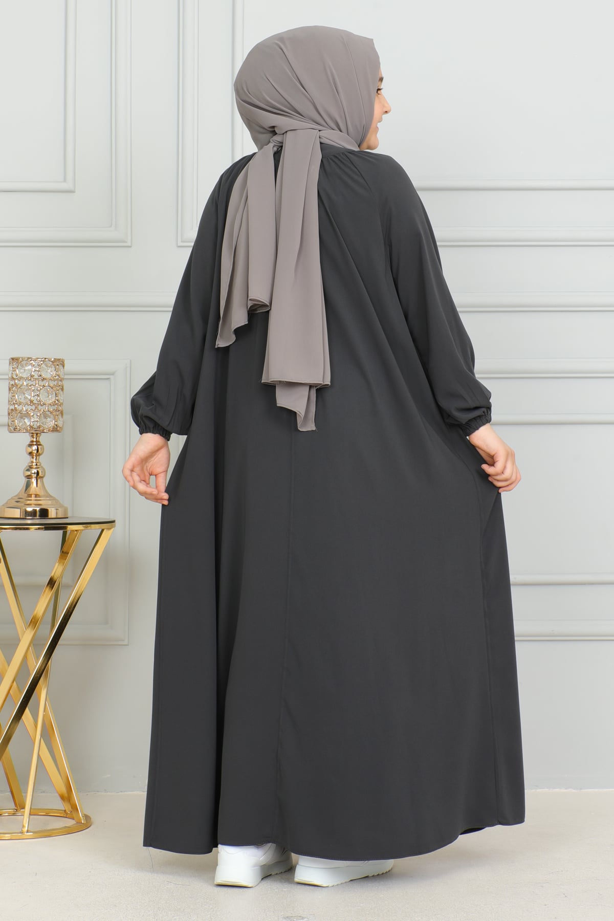 Reglan Kol Büzgülü Çocuk Elbise 4004 & Füme