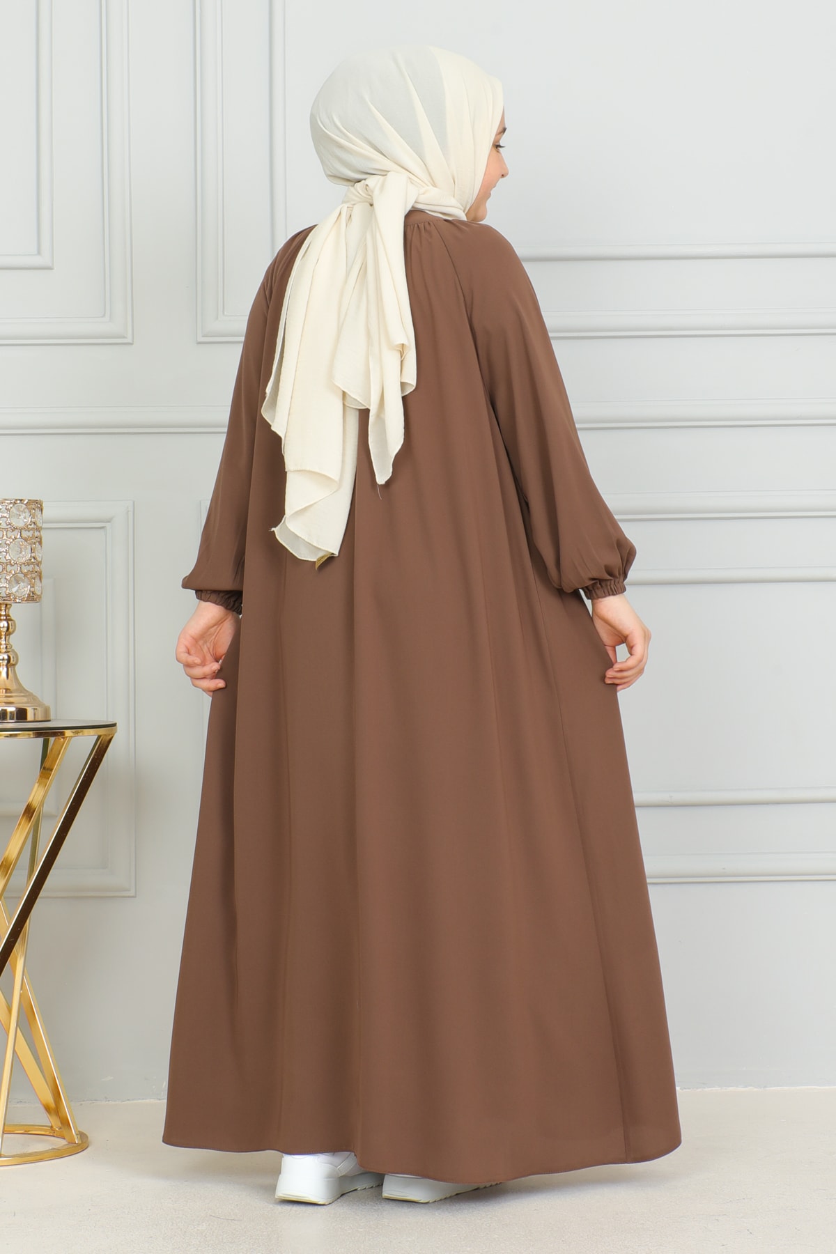 Reglan Kol Büzgülü Çocuk Elbise 4004 & Camel