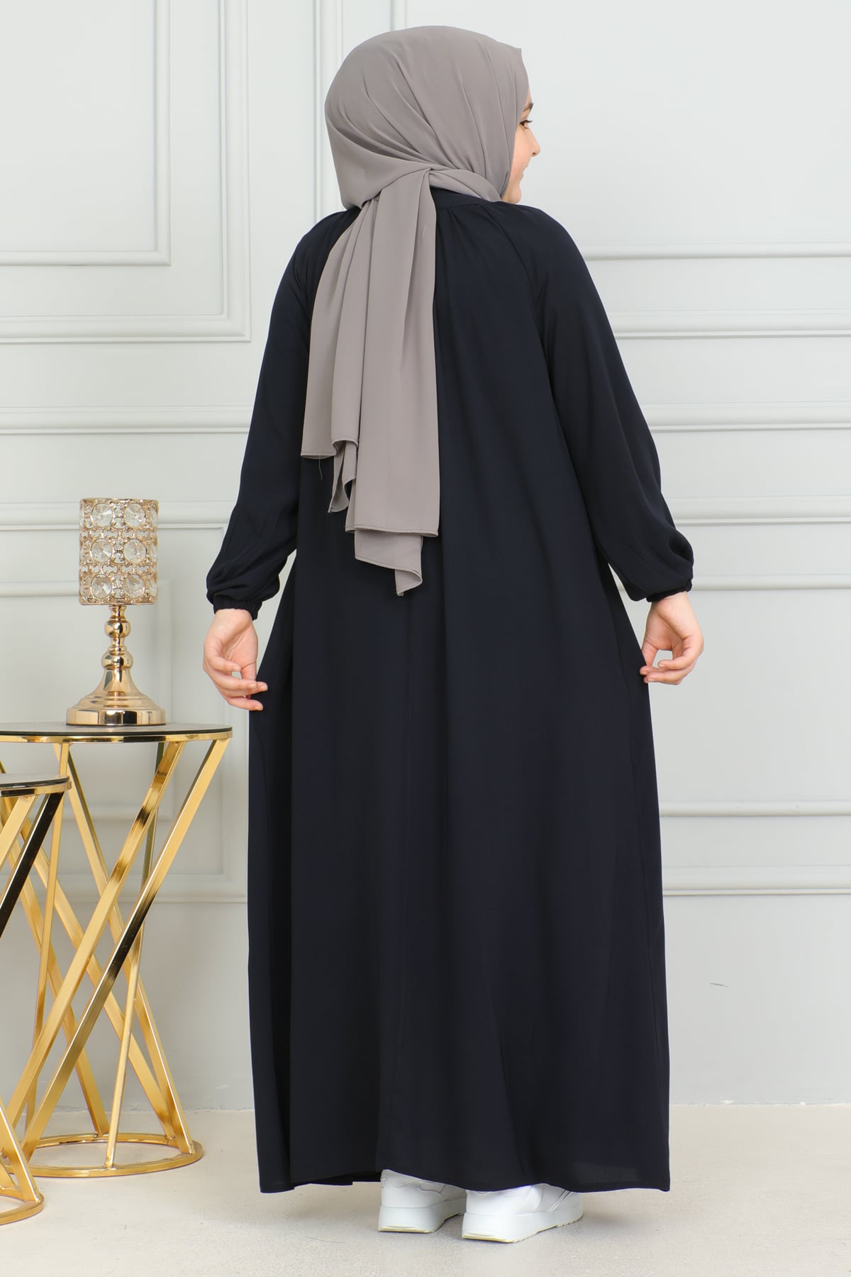 Reglan Kol Büzgülü Çocuk Elbise 4004 & Lacivert