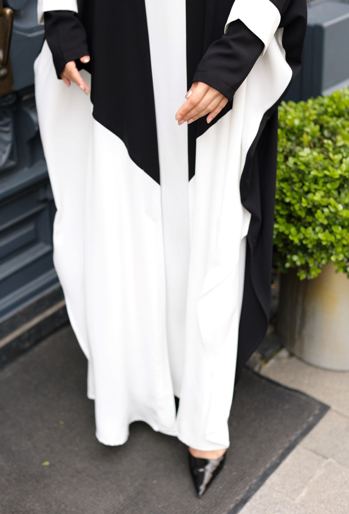 Almila Medine İpeği Elbise & Kimono Beyaz- 1003