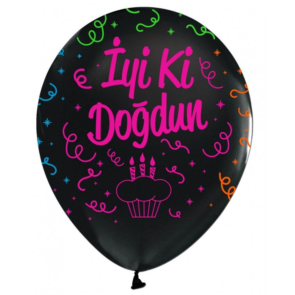 İyi ki Doğdun Baskılı Floresan Balon 12"