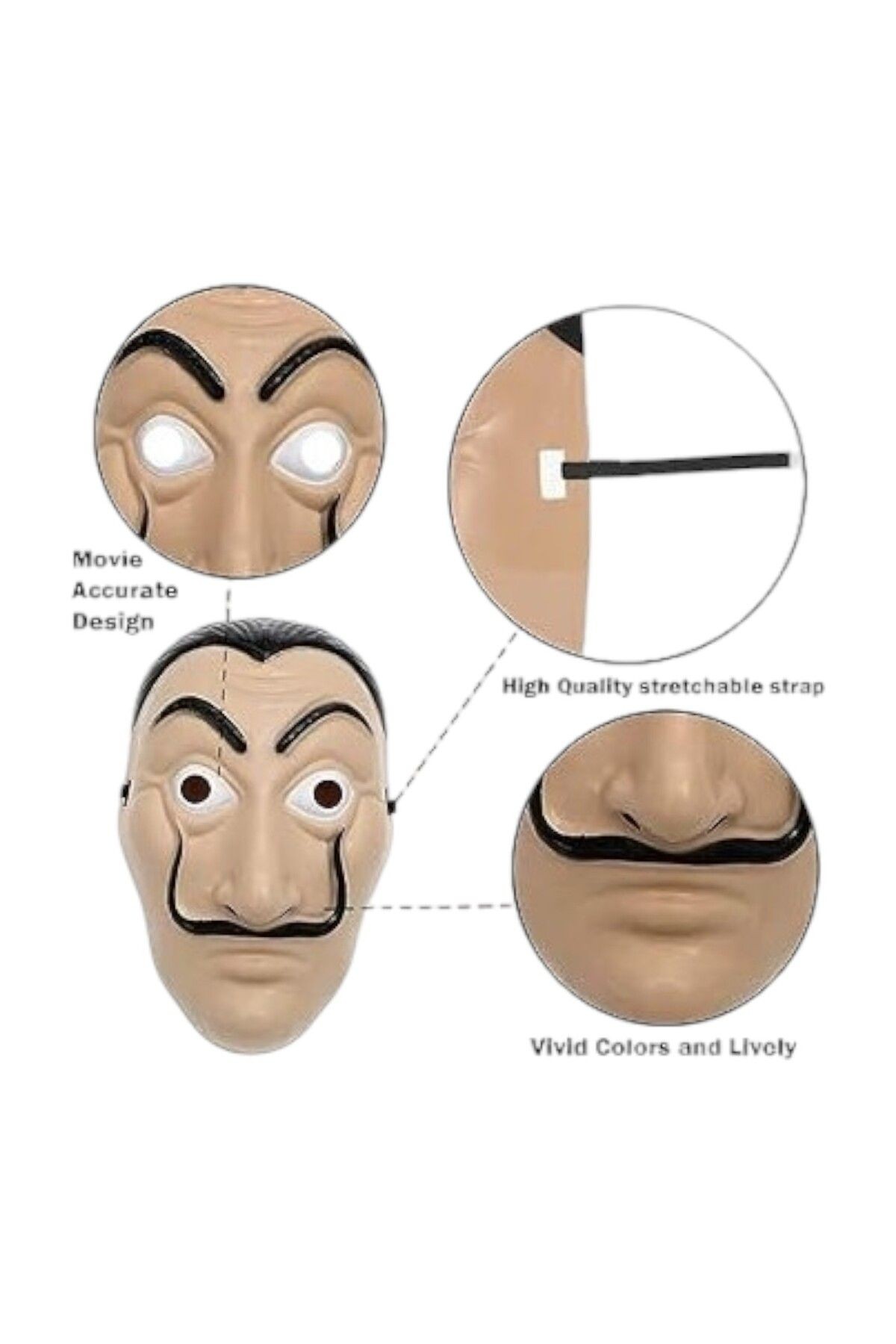 Salvador Dali Maskesi - La Casa De Papel Mask, Kostüm Partileri