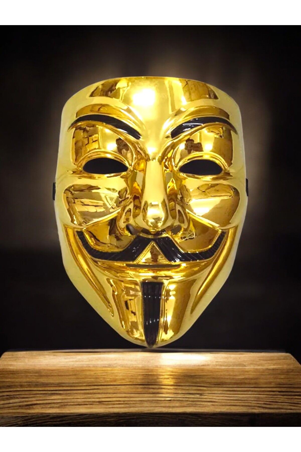 Gold Vendetta Maskesi - Gold V For Vendetta Mask, Kostüm Partileri