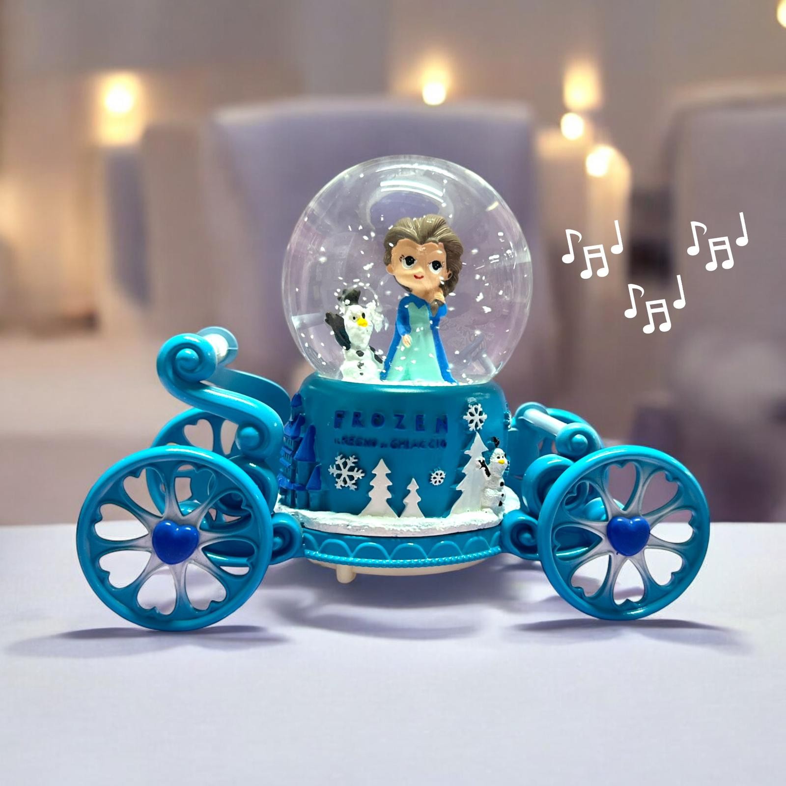 Frozen Işıklı Müzikli Araba Kar Küresi - mavi̇