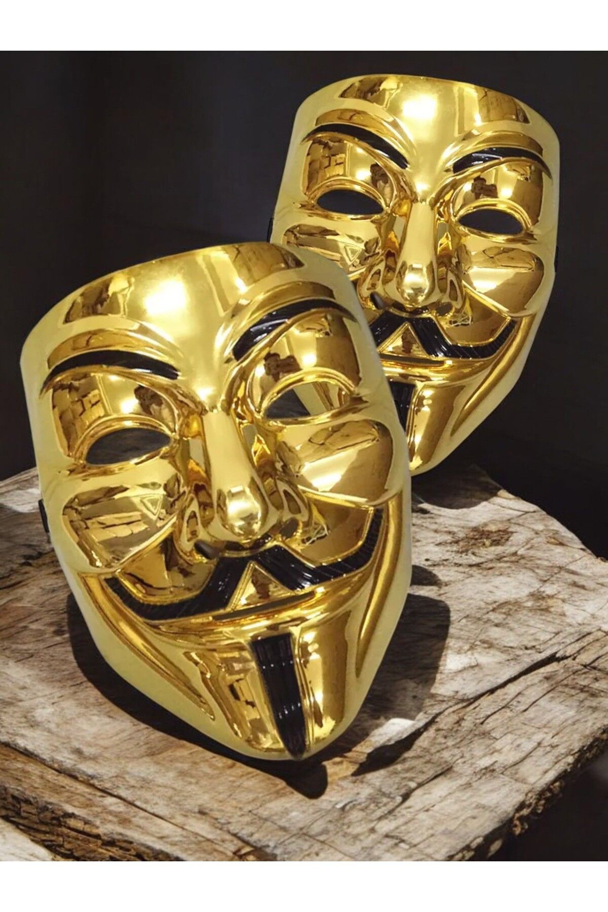 Gold Vendetta Maskesi - Gold V For Vendetta Mask, Kostüm Partileri