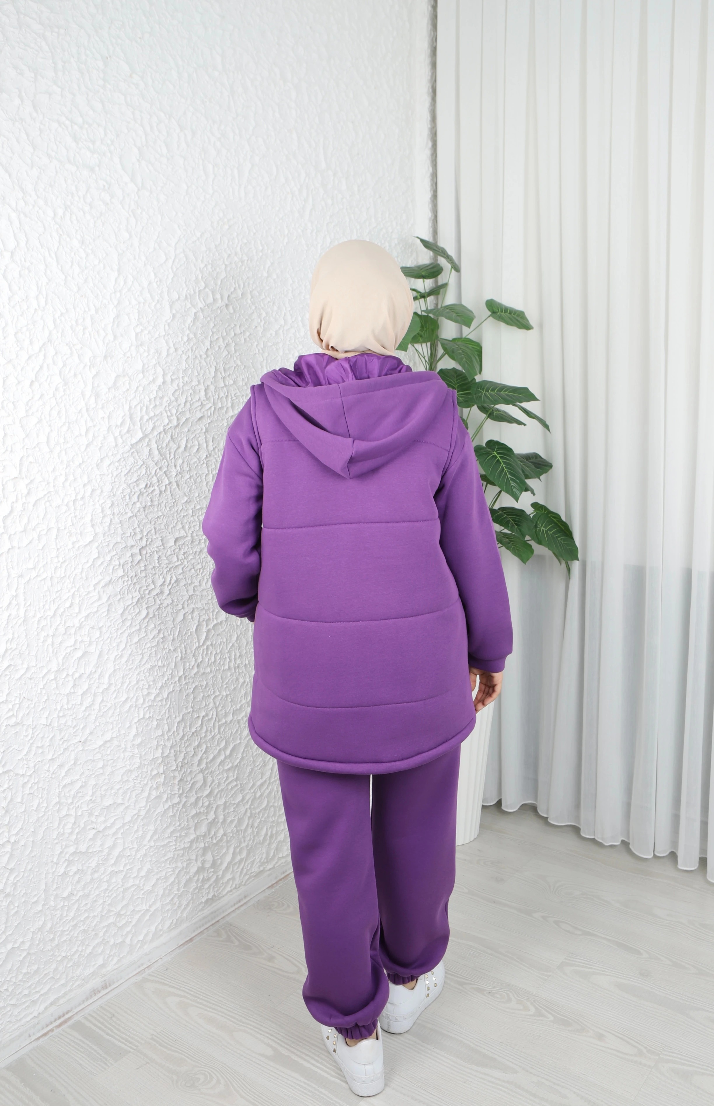 3 İplik Şardonlu 3'lü Takım  - Mor