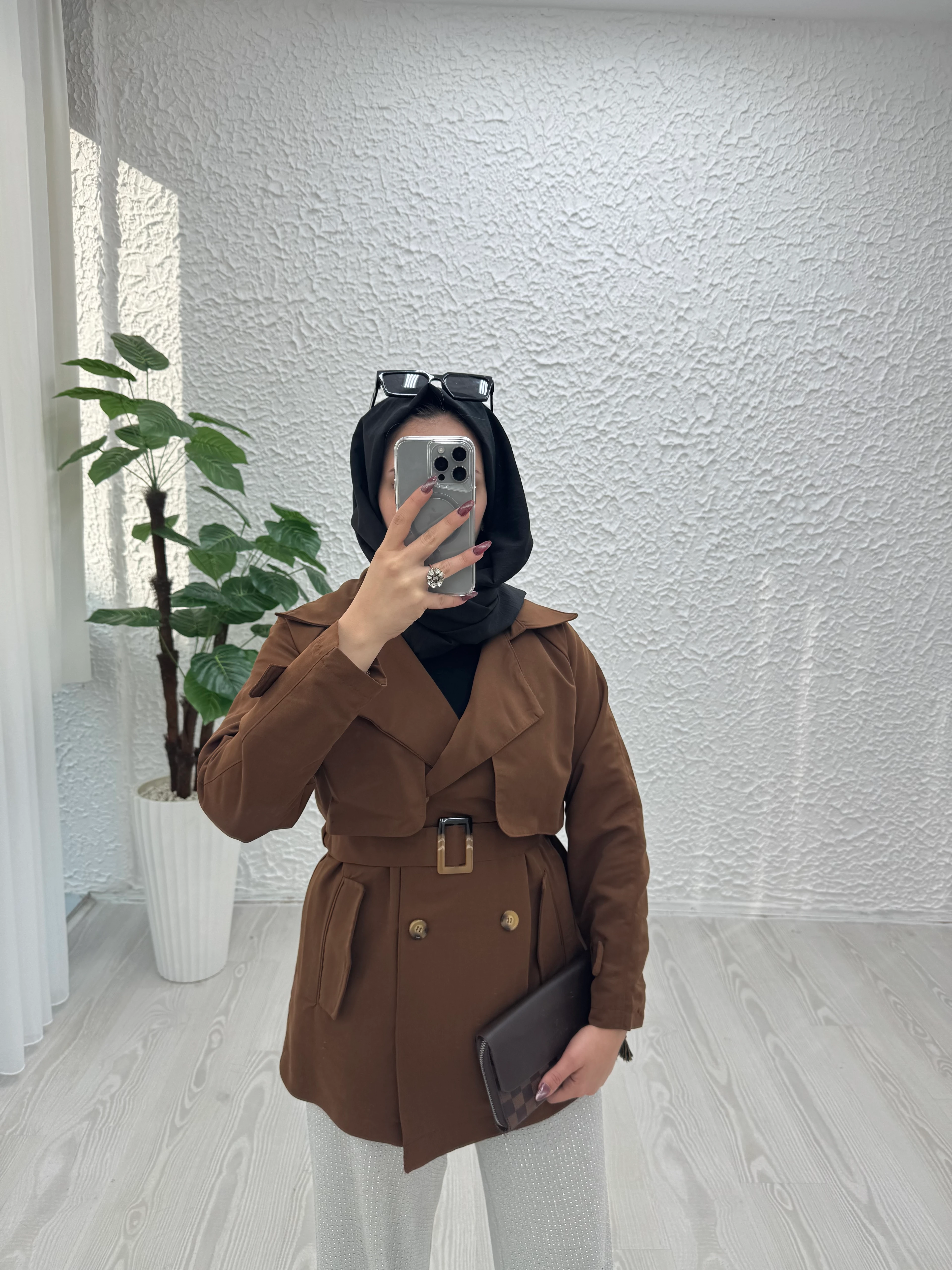 Trençkot ceket - Kahverengi